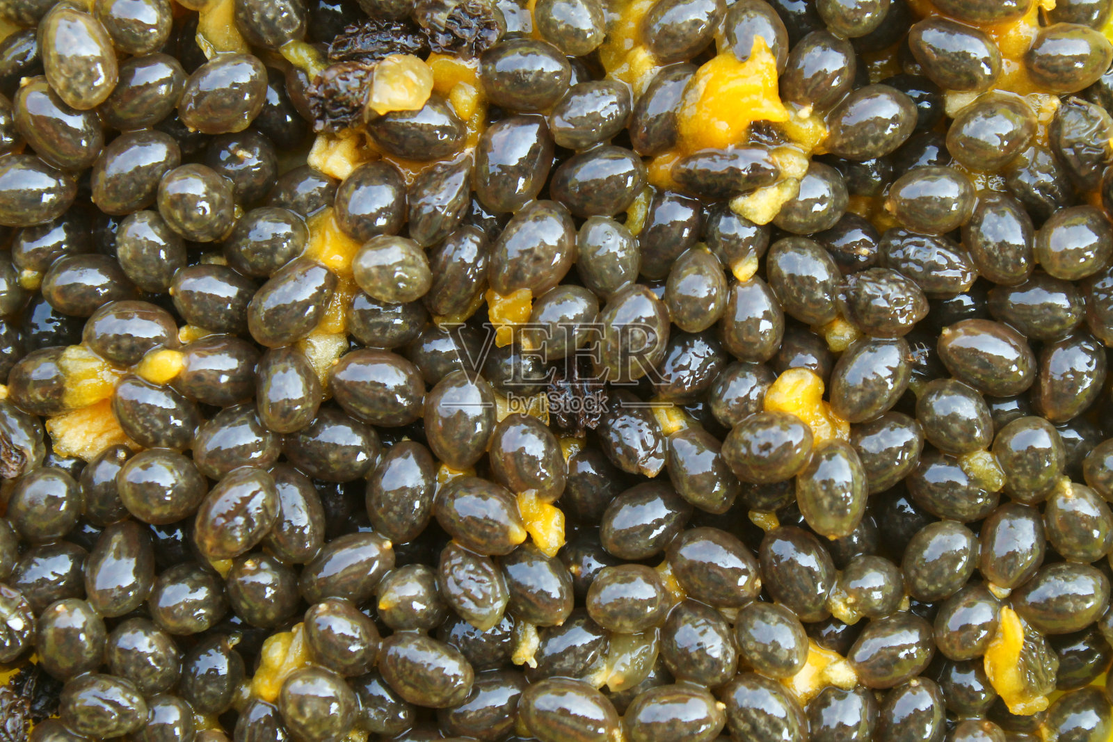 木瓜籽的纹理近景照片摄影图片