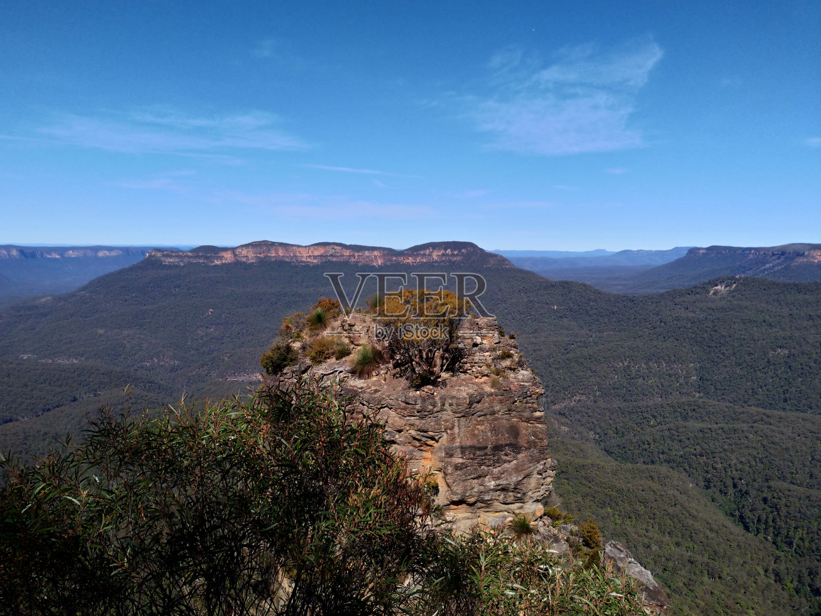 蓝色的山脉。澳大利亚照片摄影图片