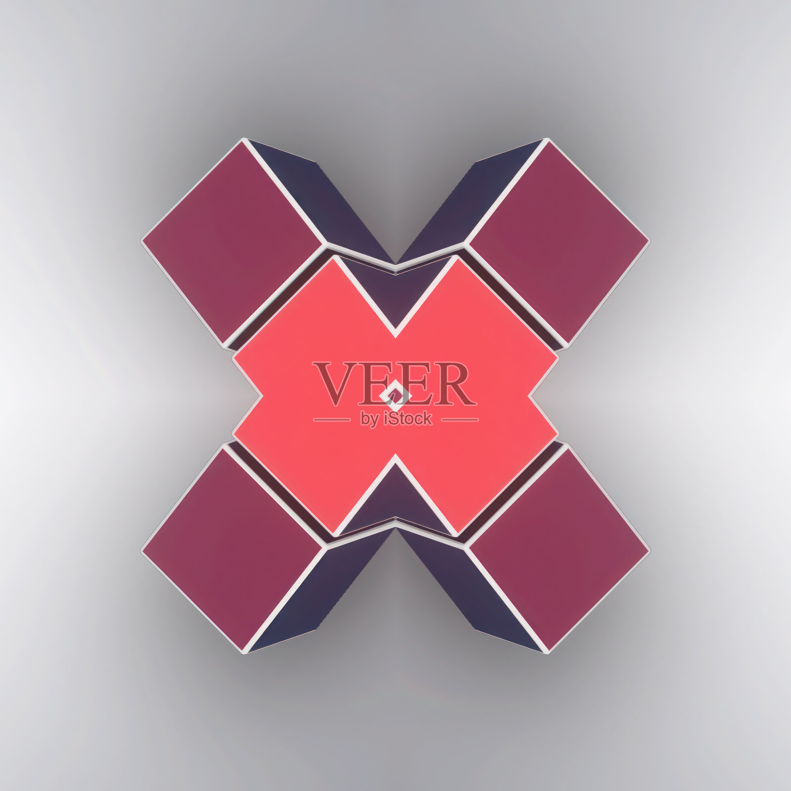 数字插图的彩色几何形状在完美的和谐。三维渲染照片摄影图片