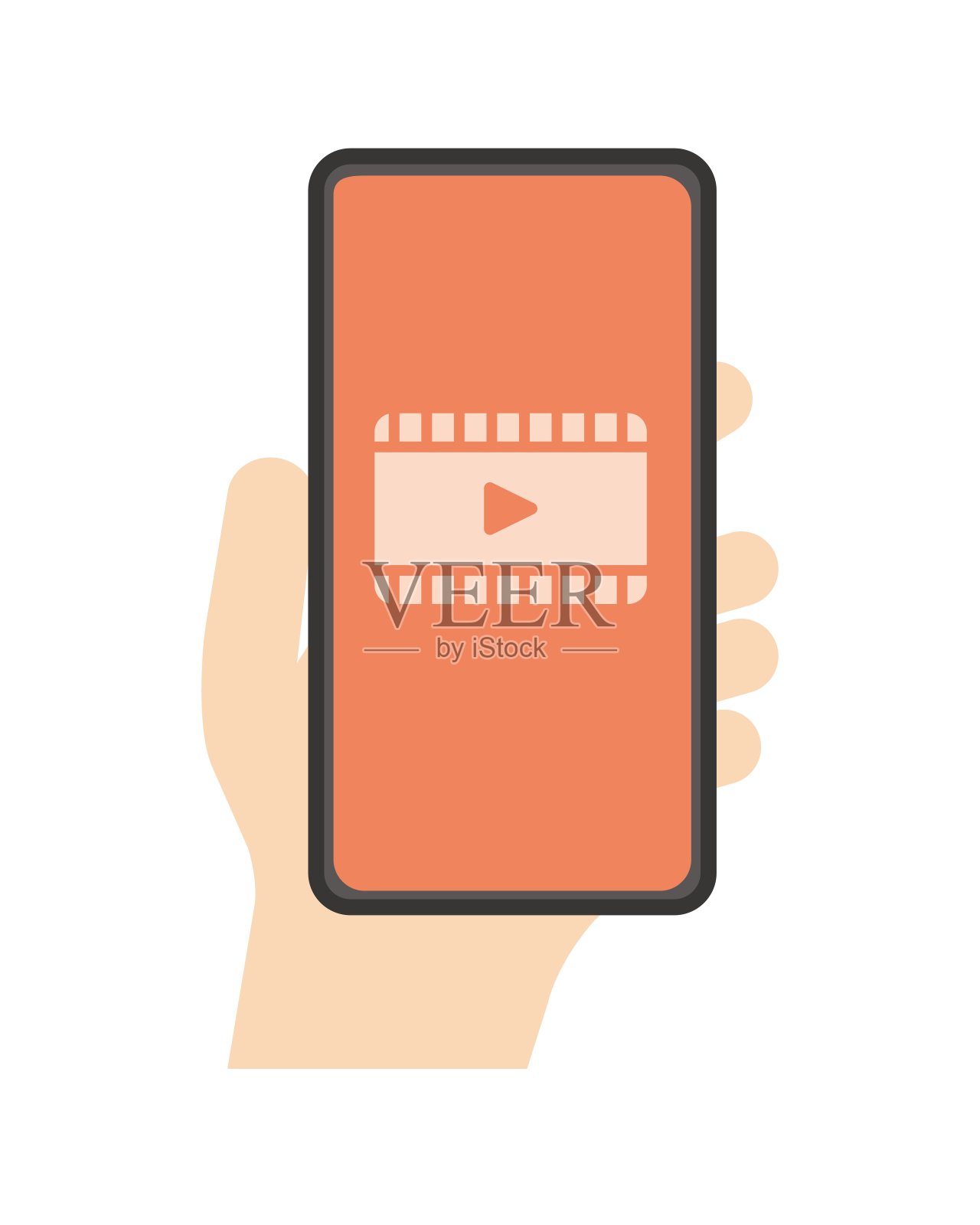 手拿手机的插图插画图片素材