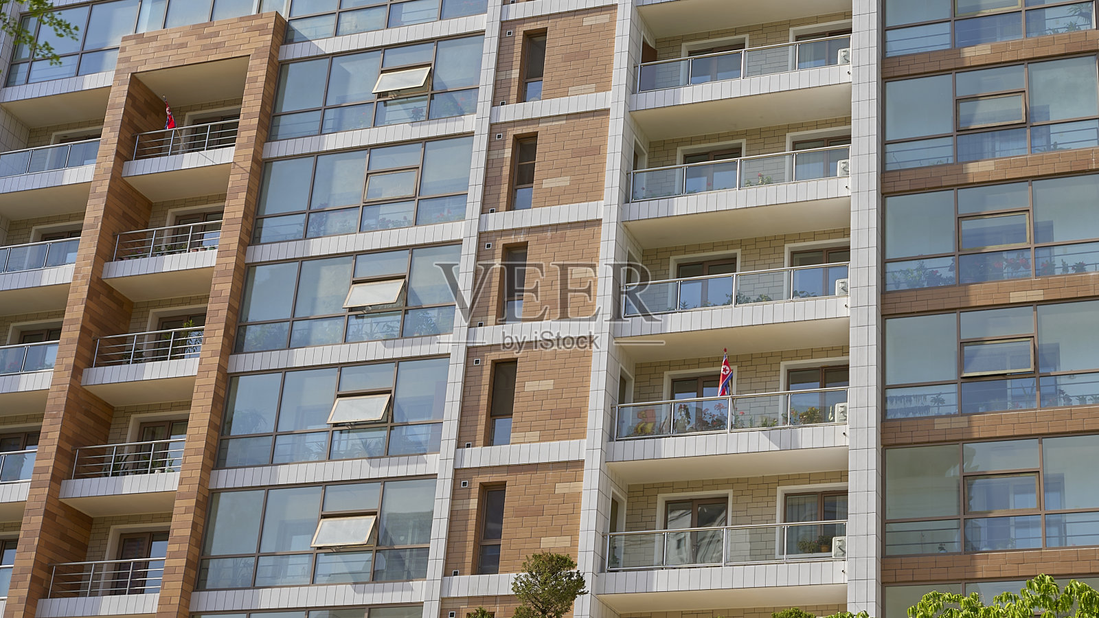 平壤一座公寓楼的外立面照片摄影图片