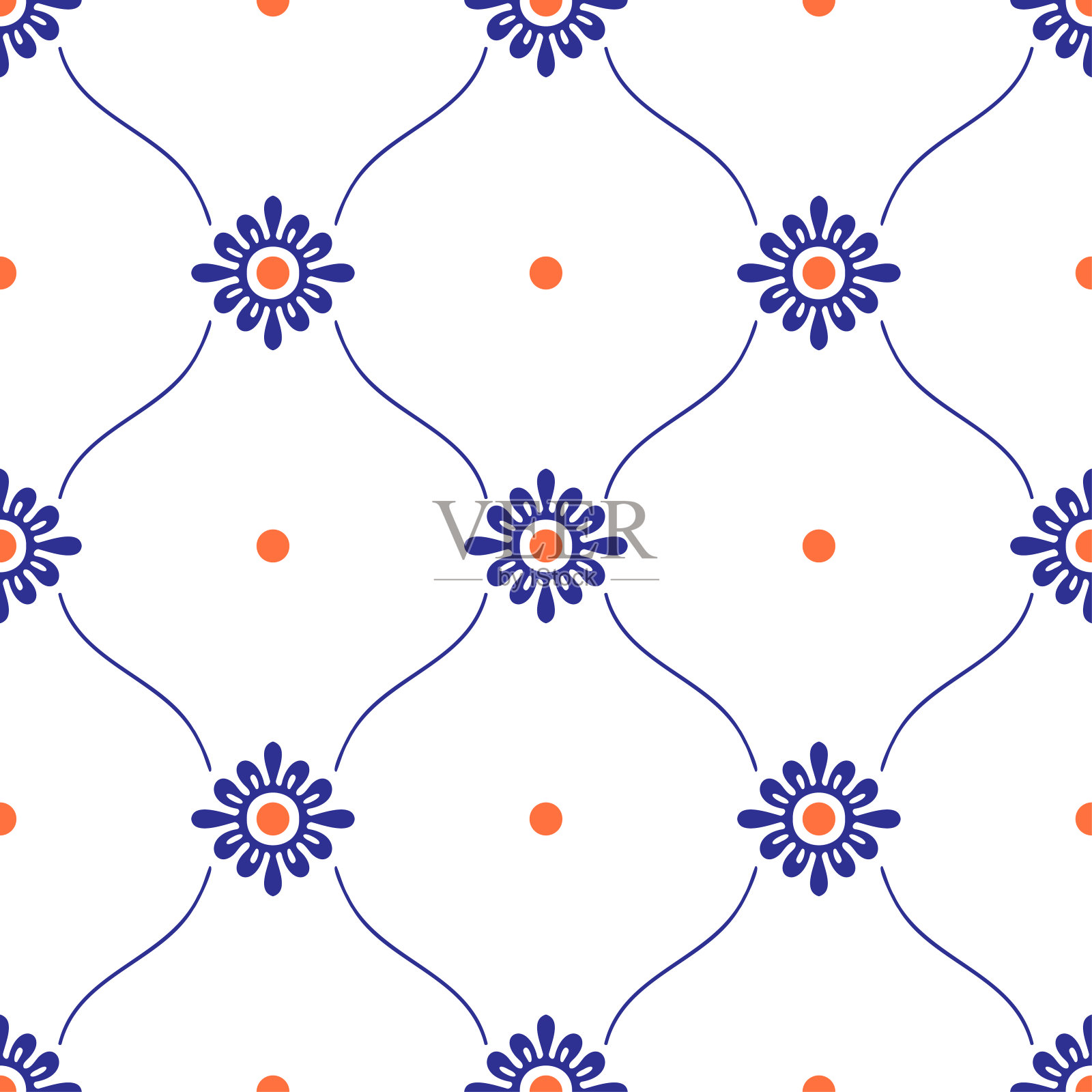 红色和蓝色豪华矢量无缝图案。装饰，传统，民族，阿拉伯，土耳其，印度图案。伟大的织物和纺织品，壁纸，包装设计或任何理想的想法。插画图片素材