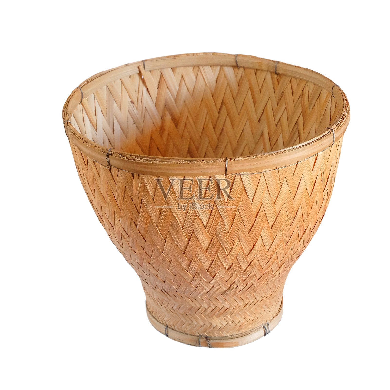 竹制的蒸糯米篮。照片摄影图片