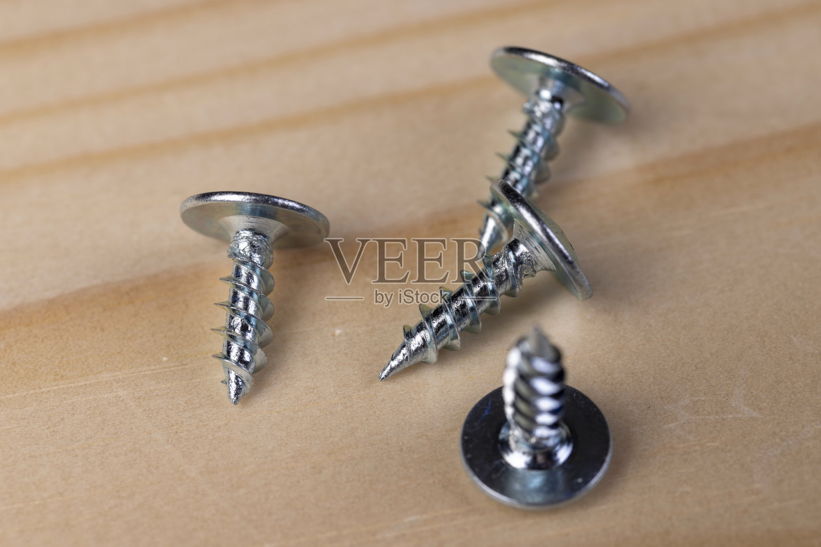 用于固定木制品的自攻钢螺钉照片摄影图片