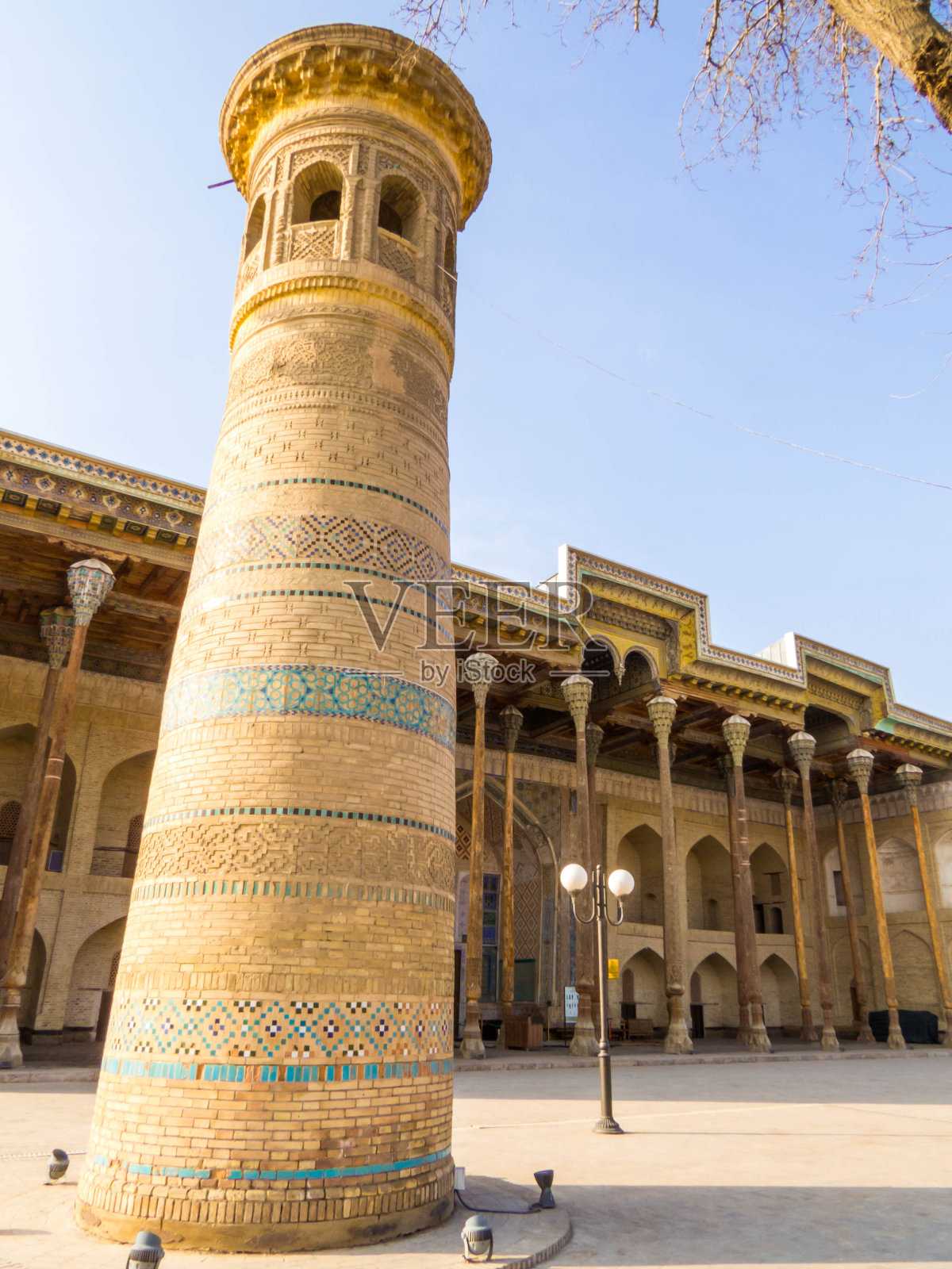 布哈拉，Bolo haz清真寺照片摄影图片