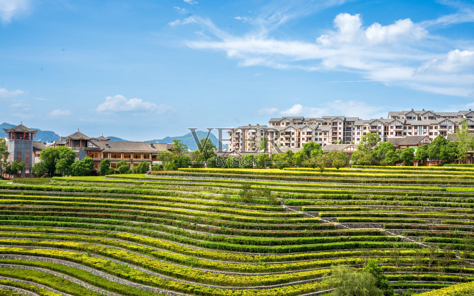 贵州石乡古镇的梯田照片摄影图片