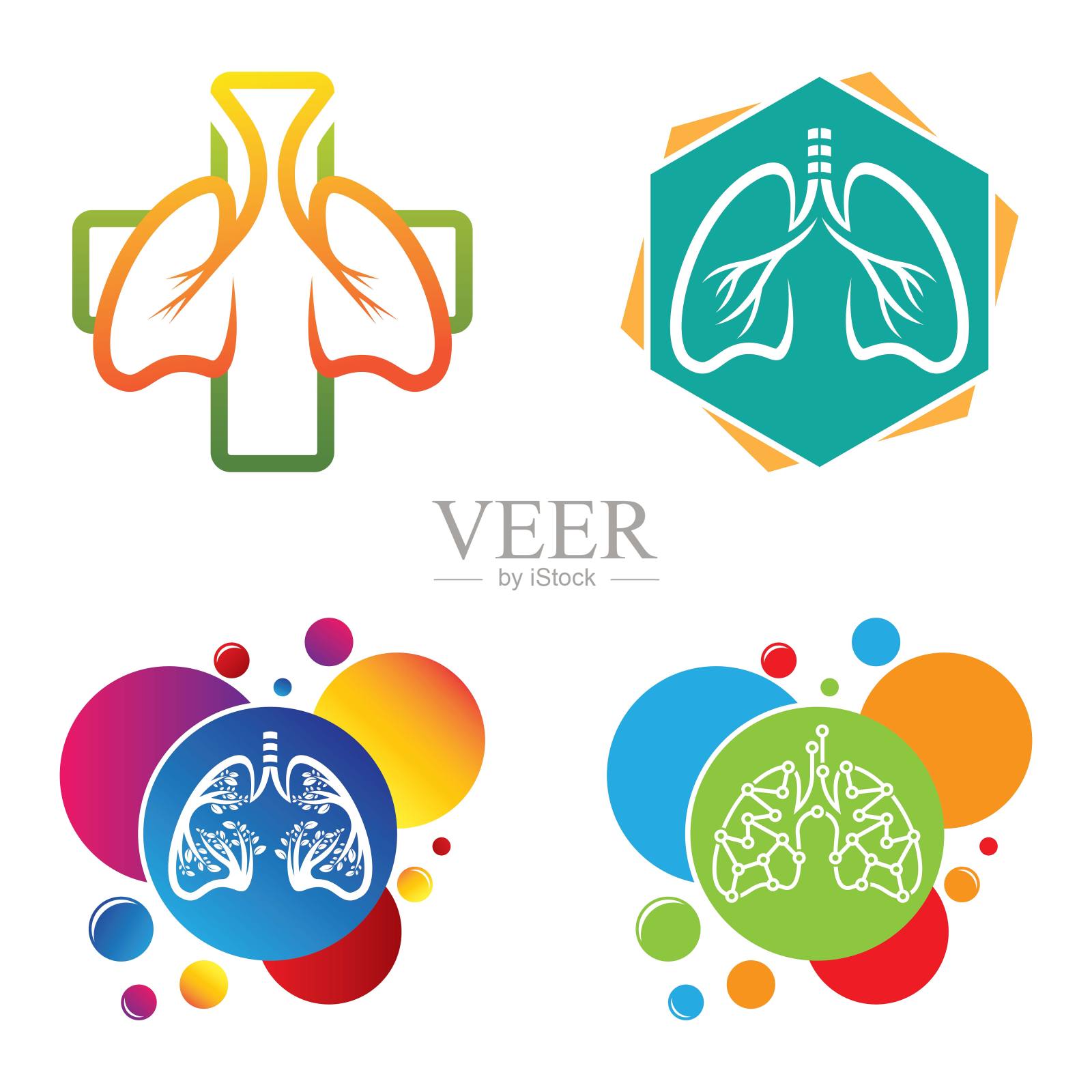 肺标志模板图标设计插画图片素材