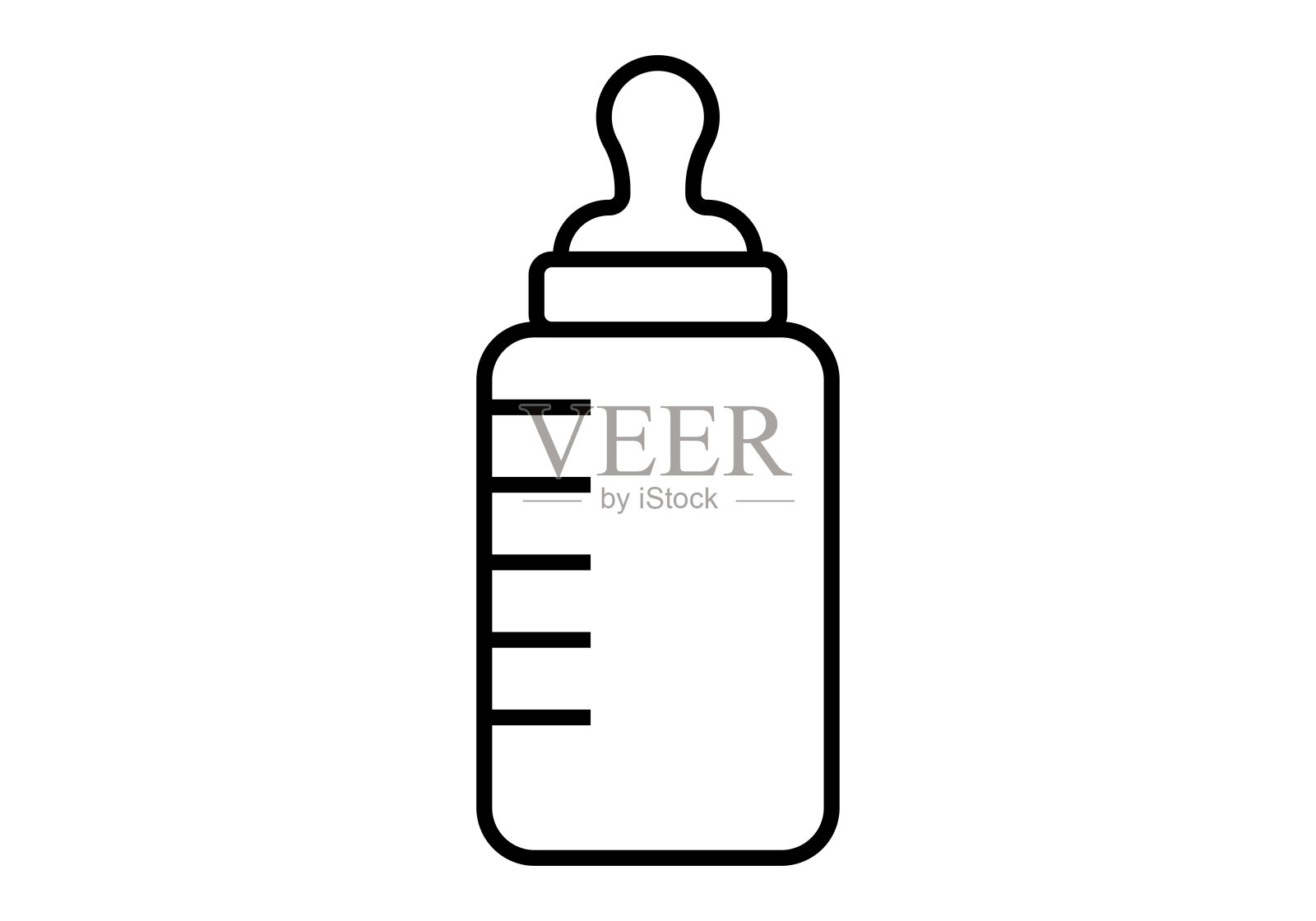 黑色奶瓶图标插画图片素材