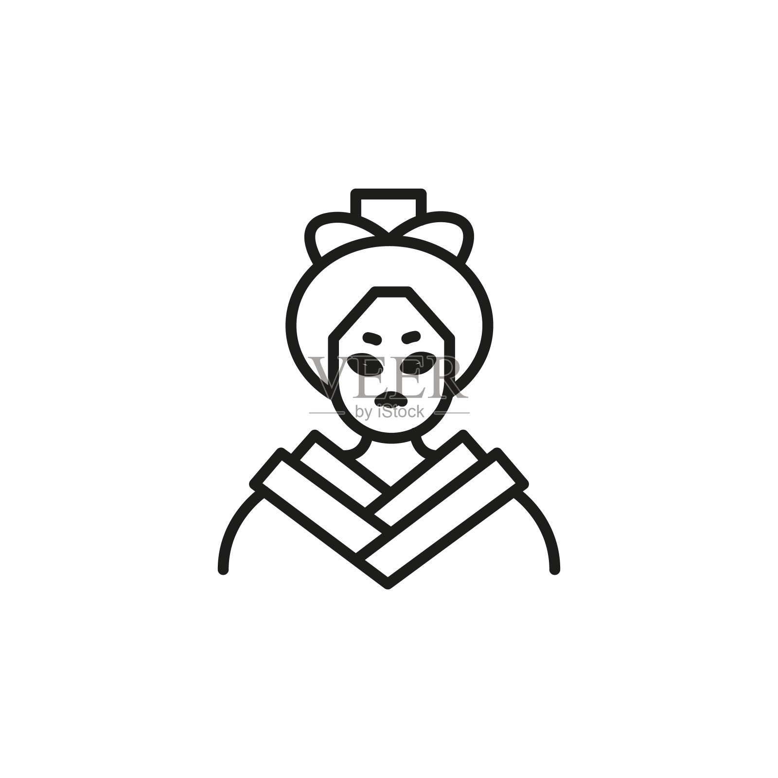 艺妓的图标插画图片素材