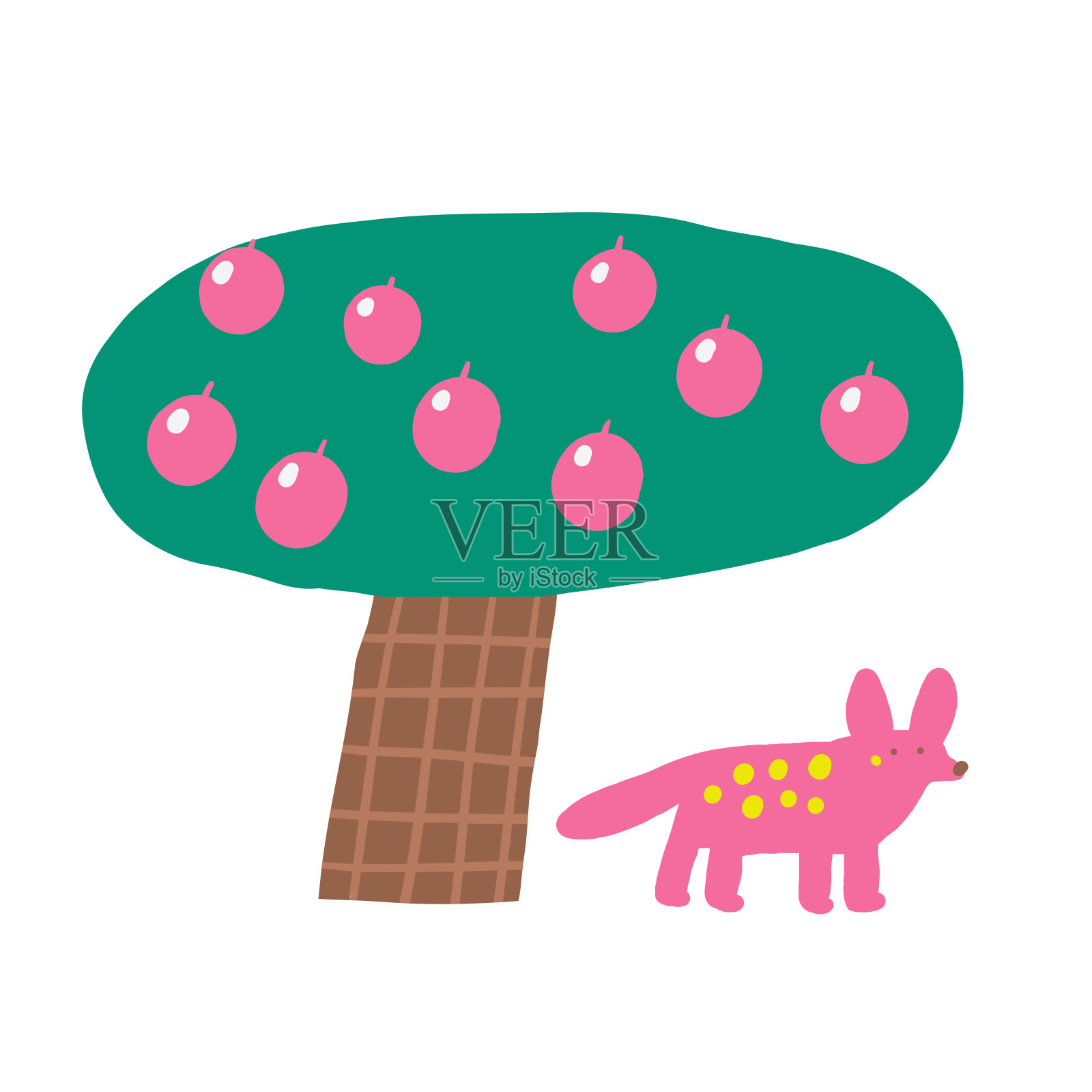 可爱的古埃及沙漠明信片插画图片素材