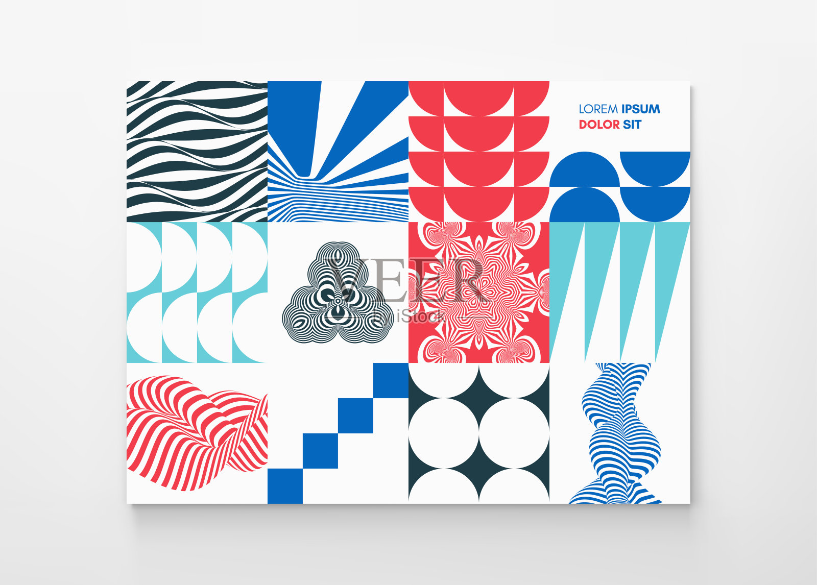 封面设计模板。抽象的几何图案。矢量插图的小册子，传单，封面，海报，演示文稿，投资组合或横幅。插画图片素材