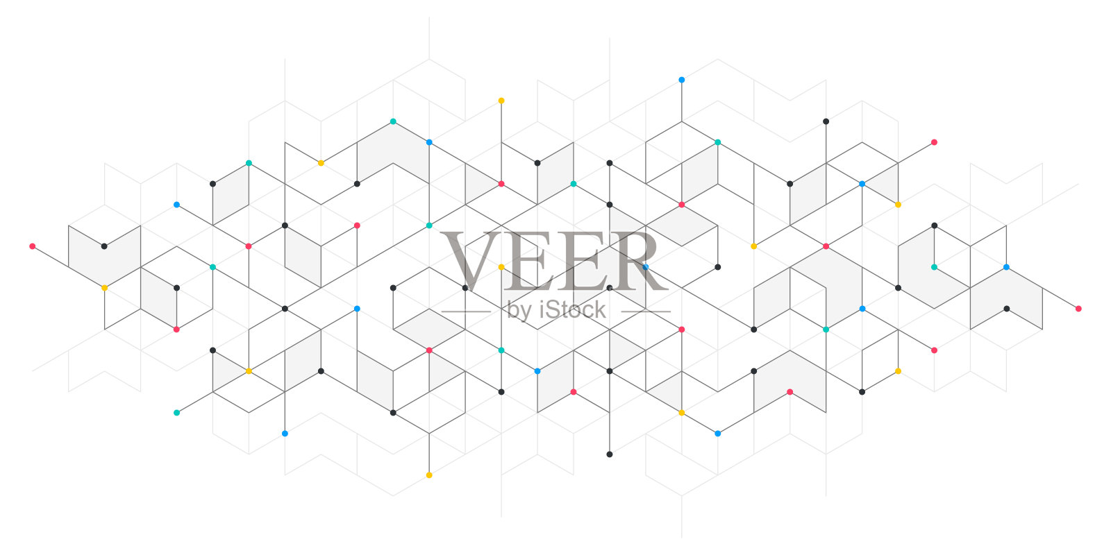 抽象的背景与简单的几何图形和点。图形设计元素和多边形形状图案插画图片素材