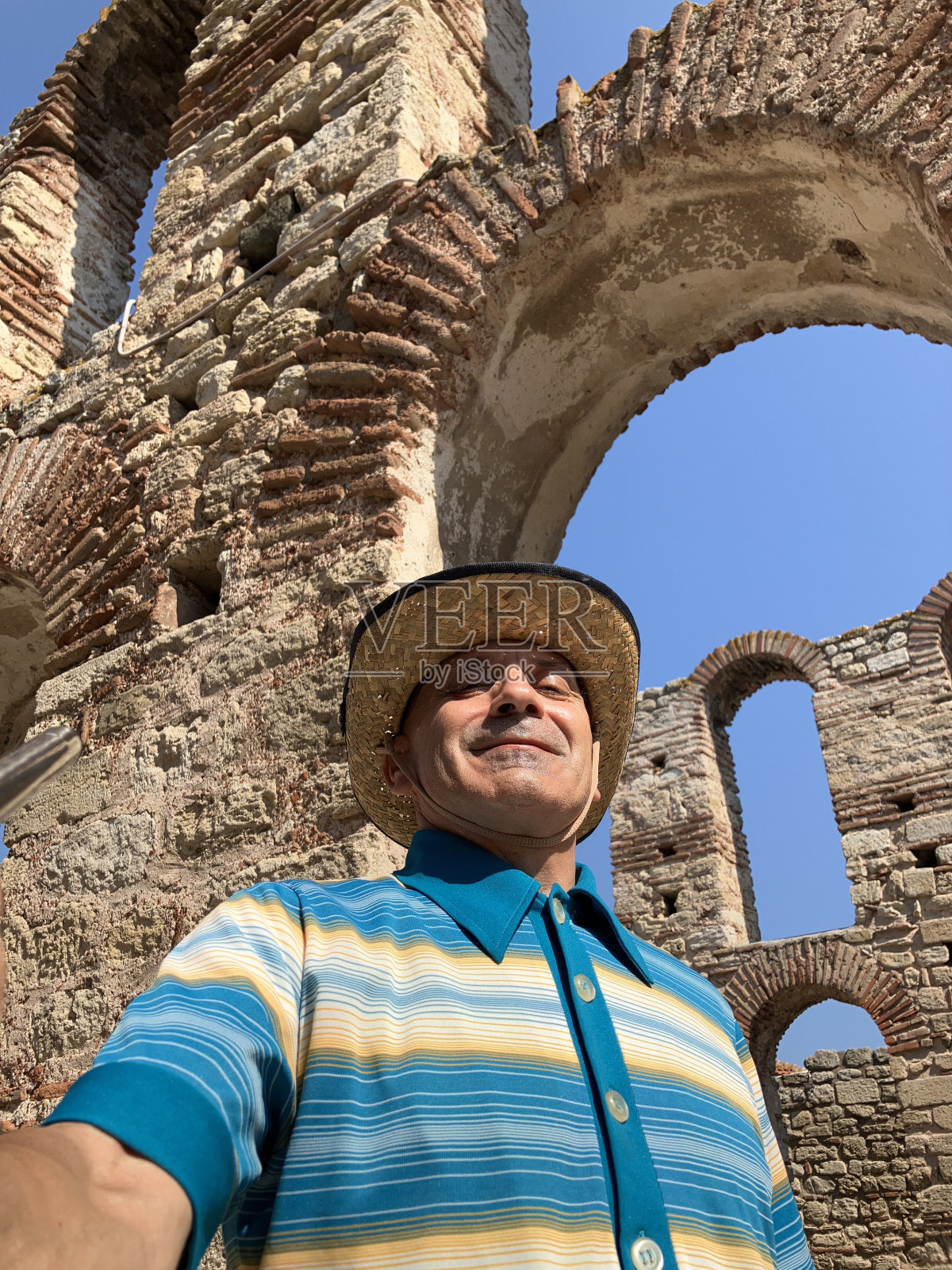 在历史遗址自拍照片摄影图片