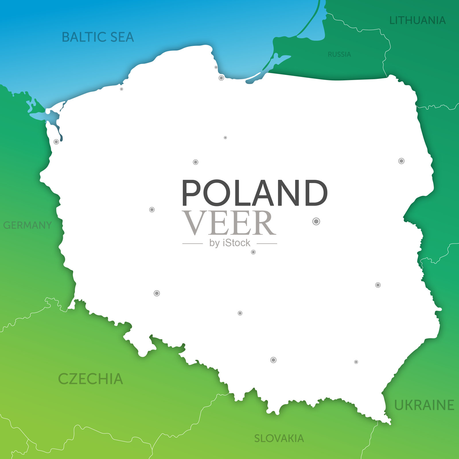 波兰地图剪纸插画图片素材