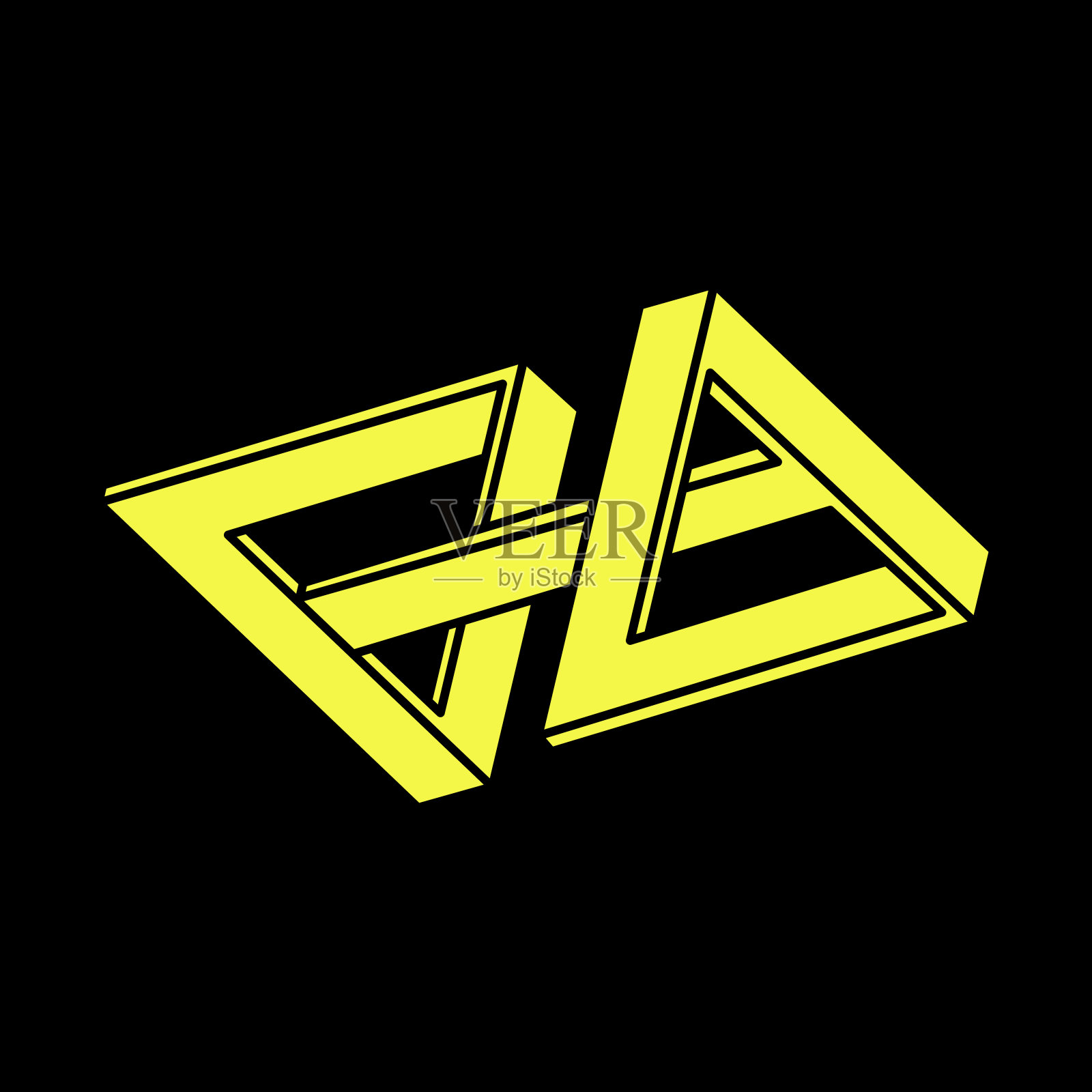 光学错觉。不可能的形状。神圣的几何图形。光学艺术对象。埃舍尔风格。插画图片素材