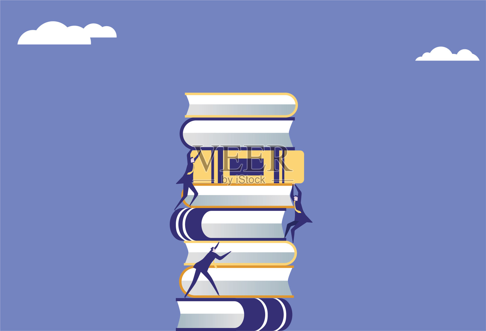 人们攀登知识的高峰。插画图片素材