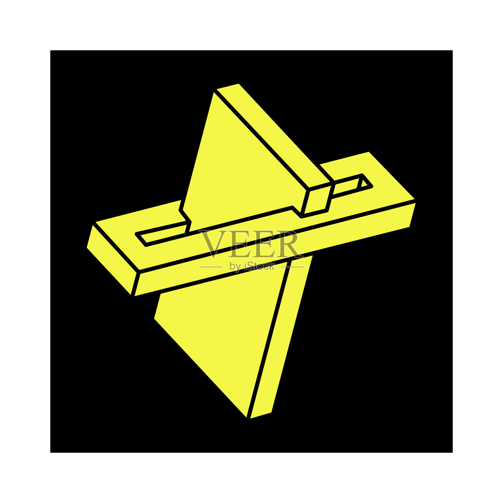 视错觉图。不可能的形状。神圣的几何物体。光的艺术。埃舍尔风格。插画图片素材