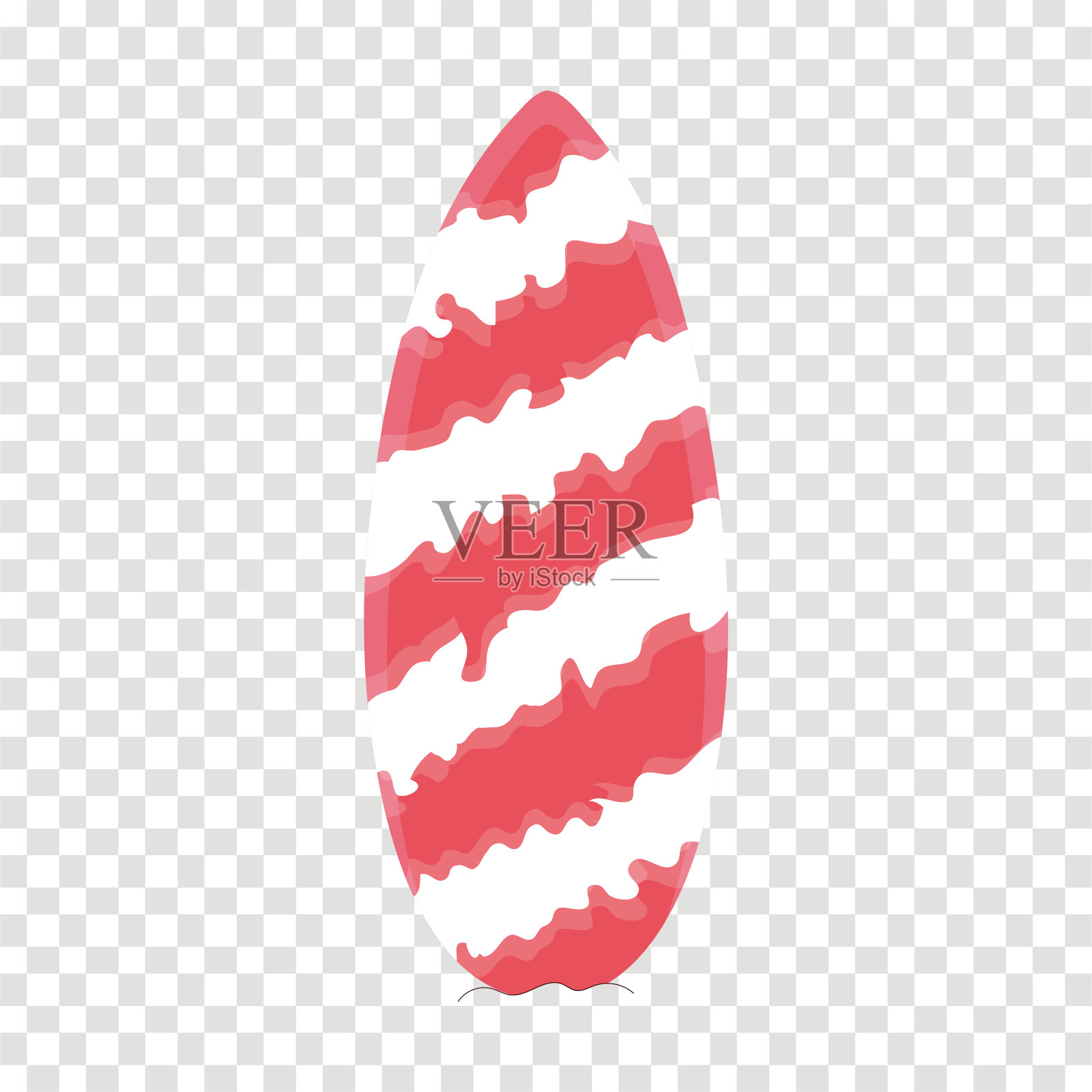 红色冲浪板，白色不规则的精灵图案插画图片素材