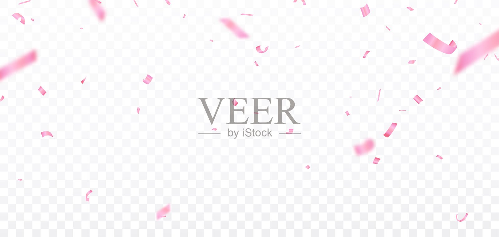 派对庆典背景中的美丽粉色纸屑banner插画图片素材