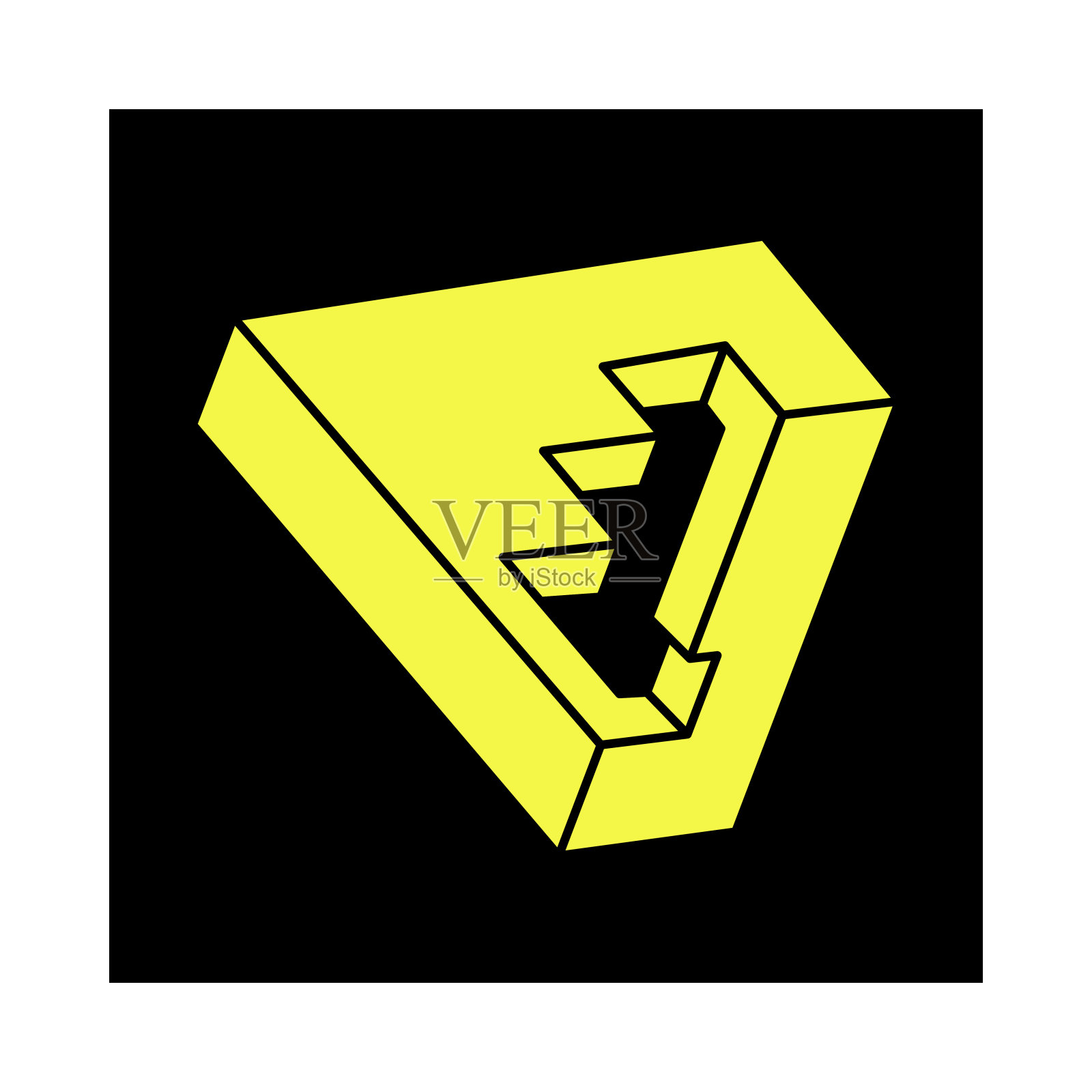 视错觉图。不可能的形状。光的艺术。埃舍尔风格。几何对象。插画图片素材