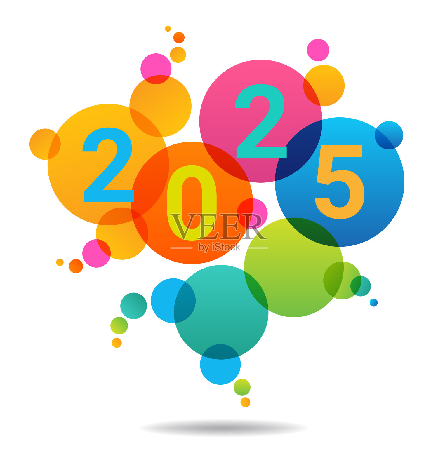 2025年新年快乐背景。2025设计模板。插画图片素材