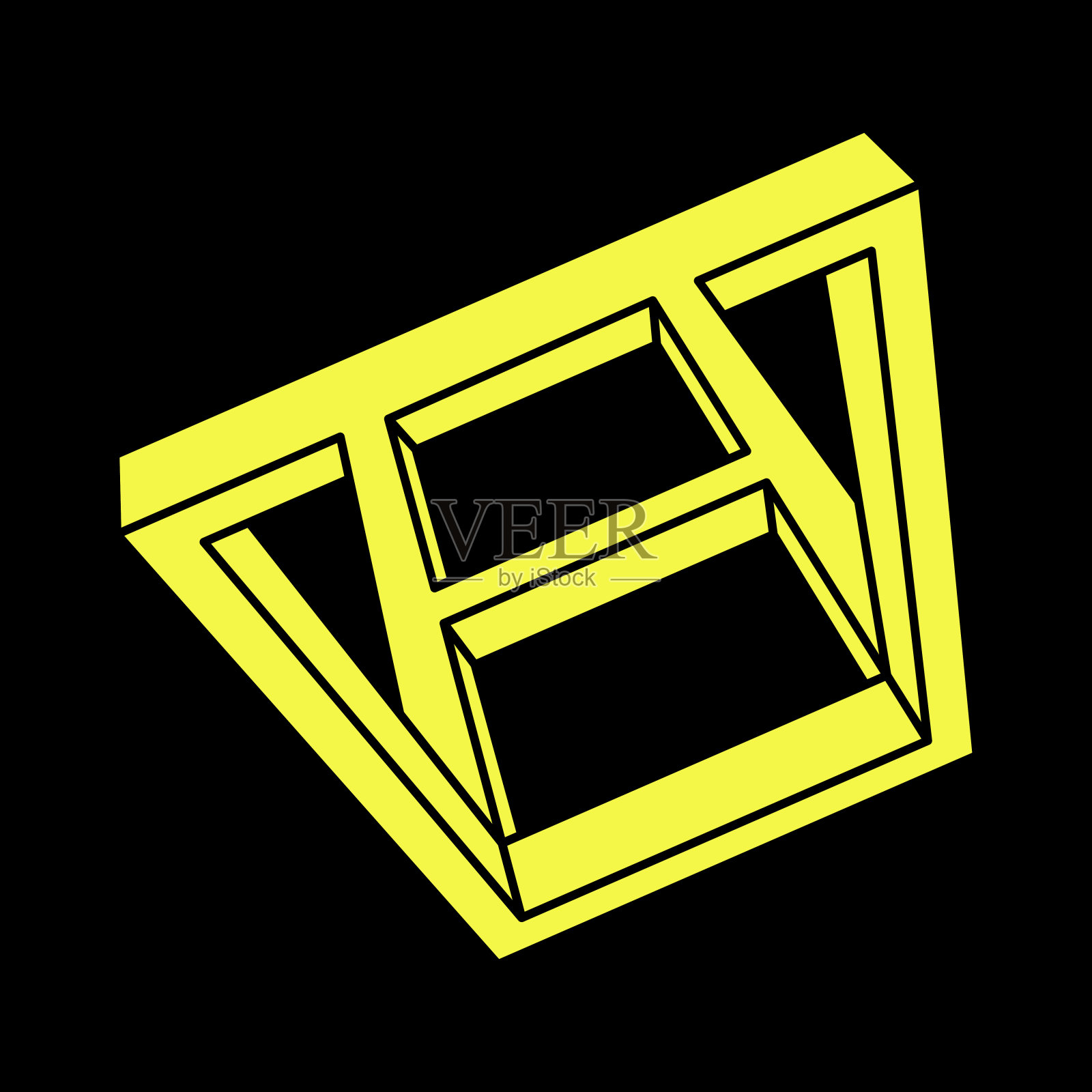 视错觉形状。埃舍尔风格。几何学。光学艺术对象。不可能的数据。插画图片素材