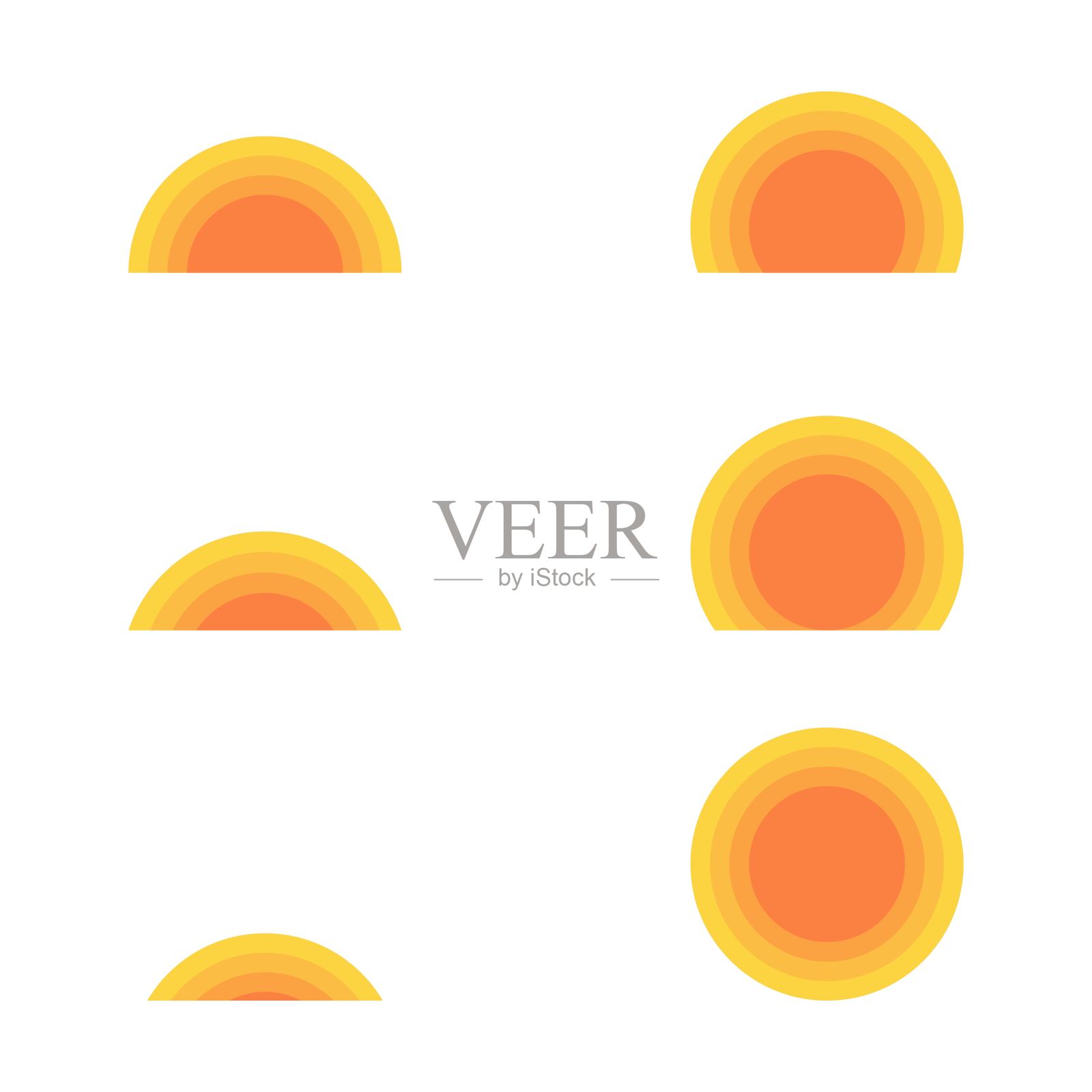 太阳图标套装插画图片素材