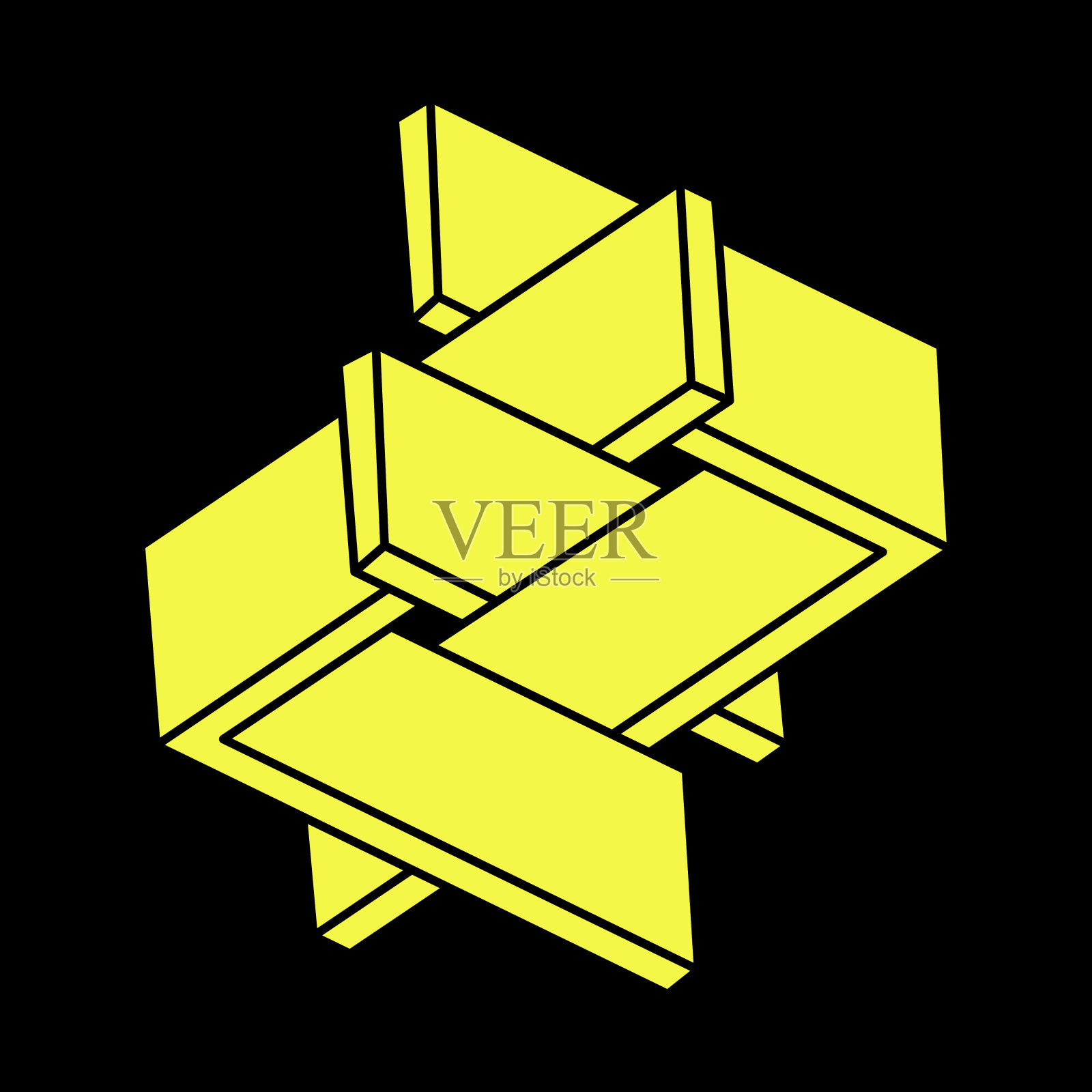 视错觉形状。光学艺术对象。神圣几何学。不可能的数据。埃舍尔悖论。插画图片素材