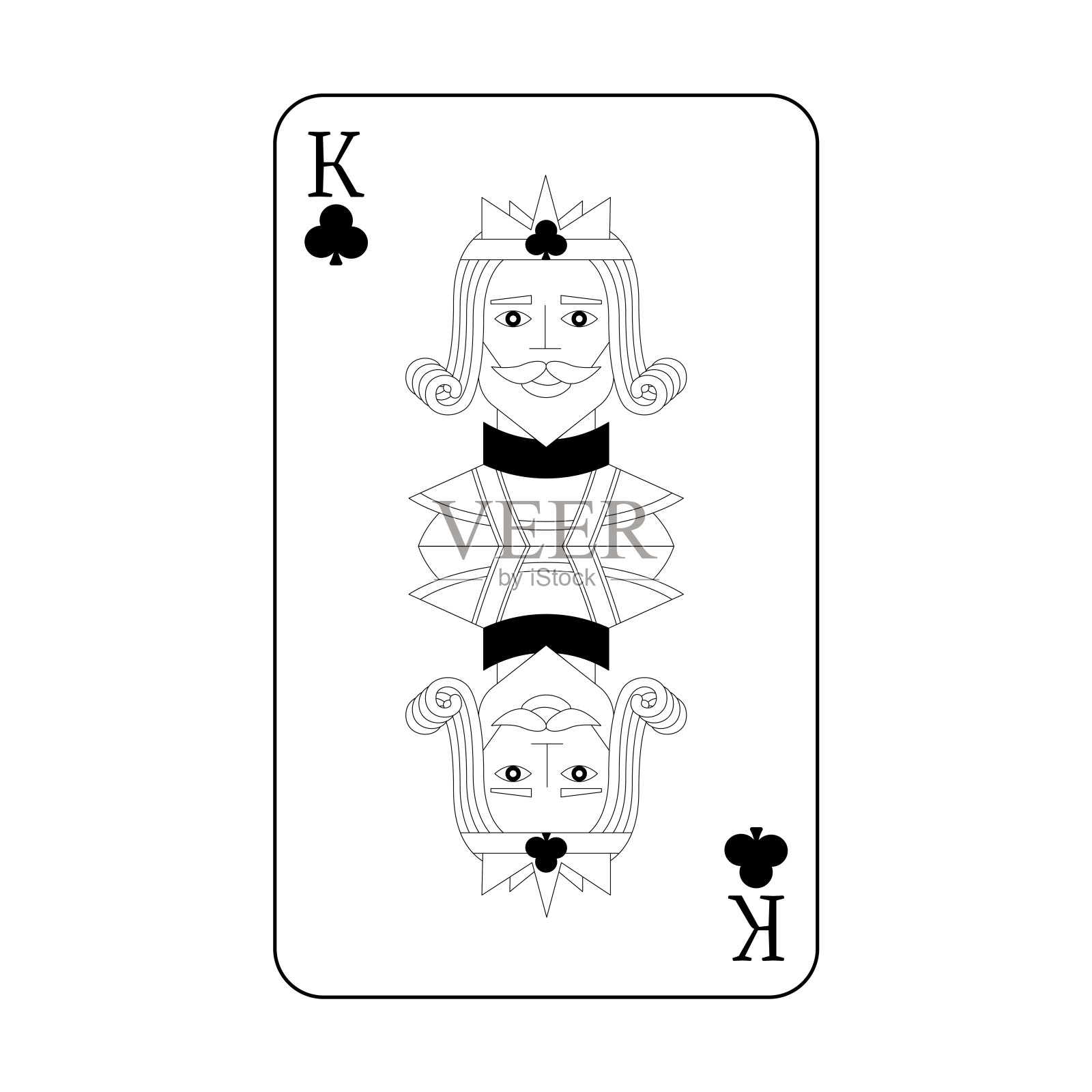 这张牌是黑梅花k。插画图片素材