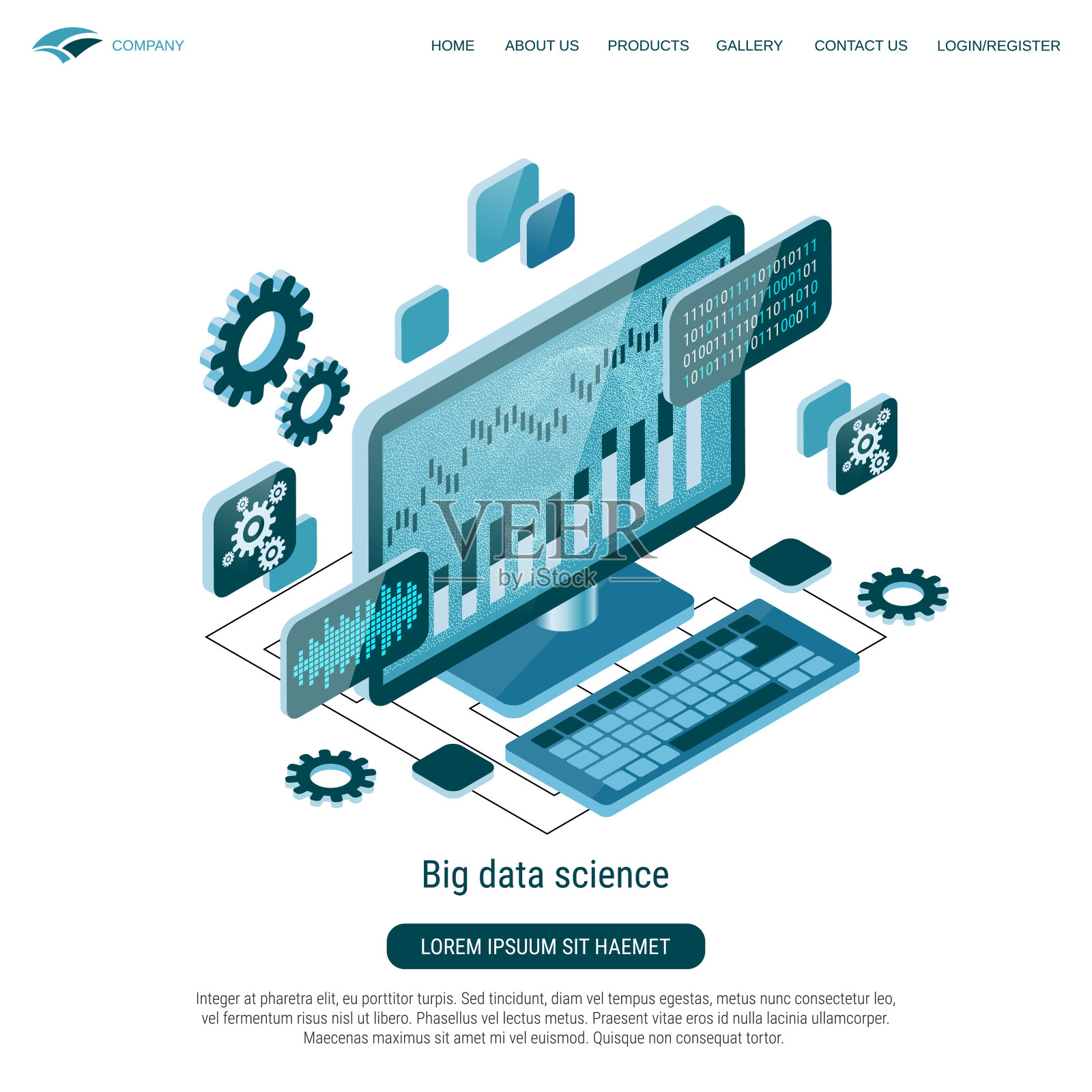 大数据科学矢量概念插画图片素材