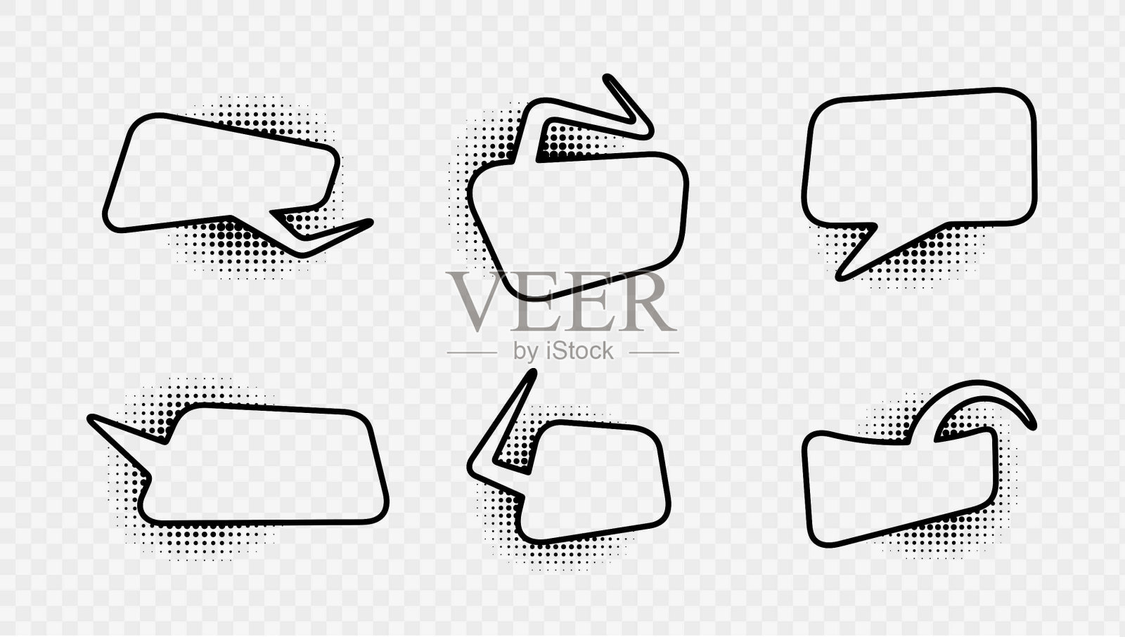 喜剧演讲气泡带有半色调阴影。矢量插图在流行艺术风格插画图片素材