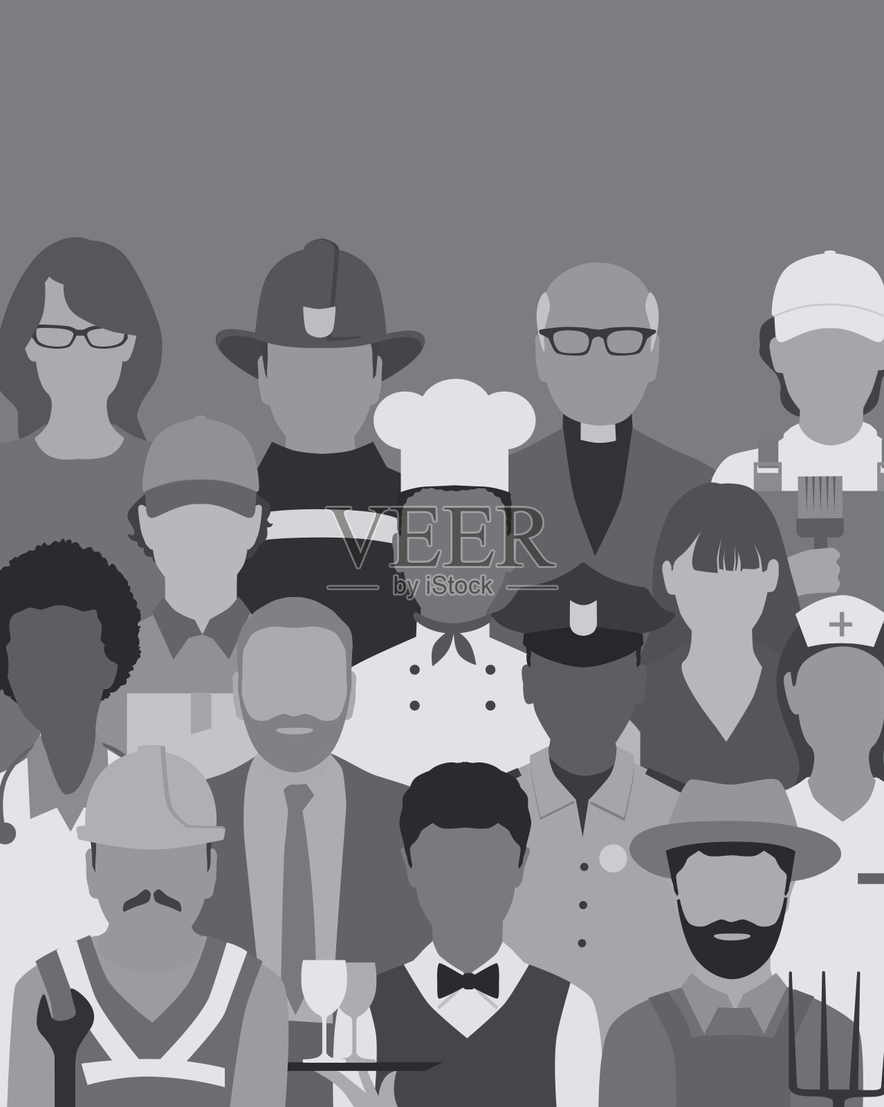 不同职业的人插画图片素材