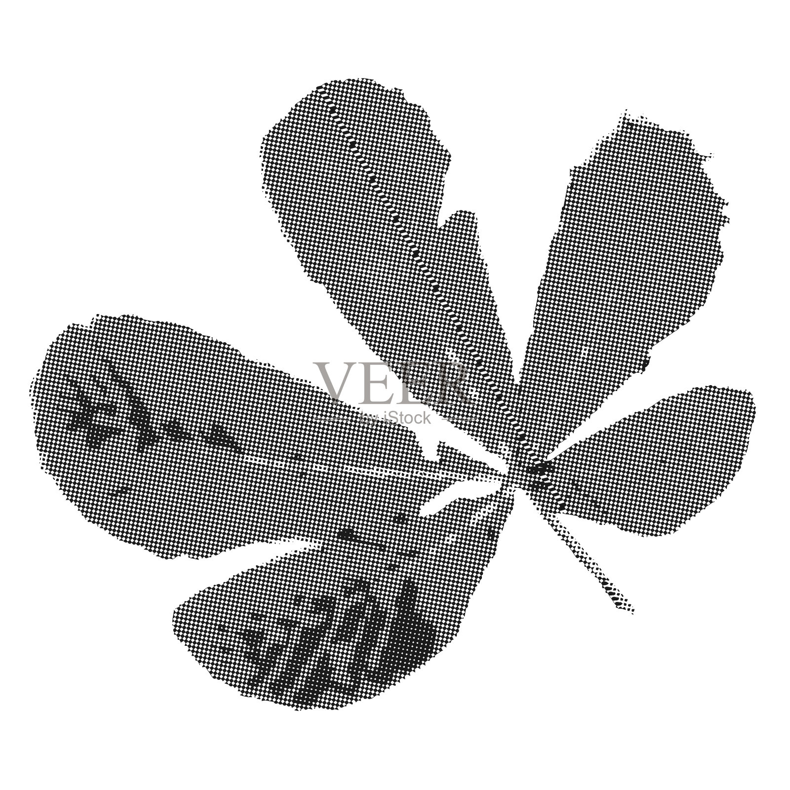 秋叶拼贴元素，点缀半色调效果。垃圾y2k坠落孤立物体。透明背景上的复古矢量插图插画图片素材