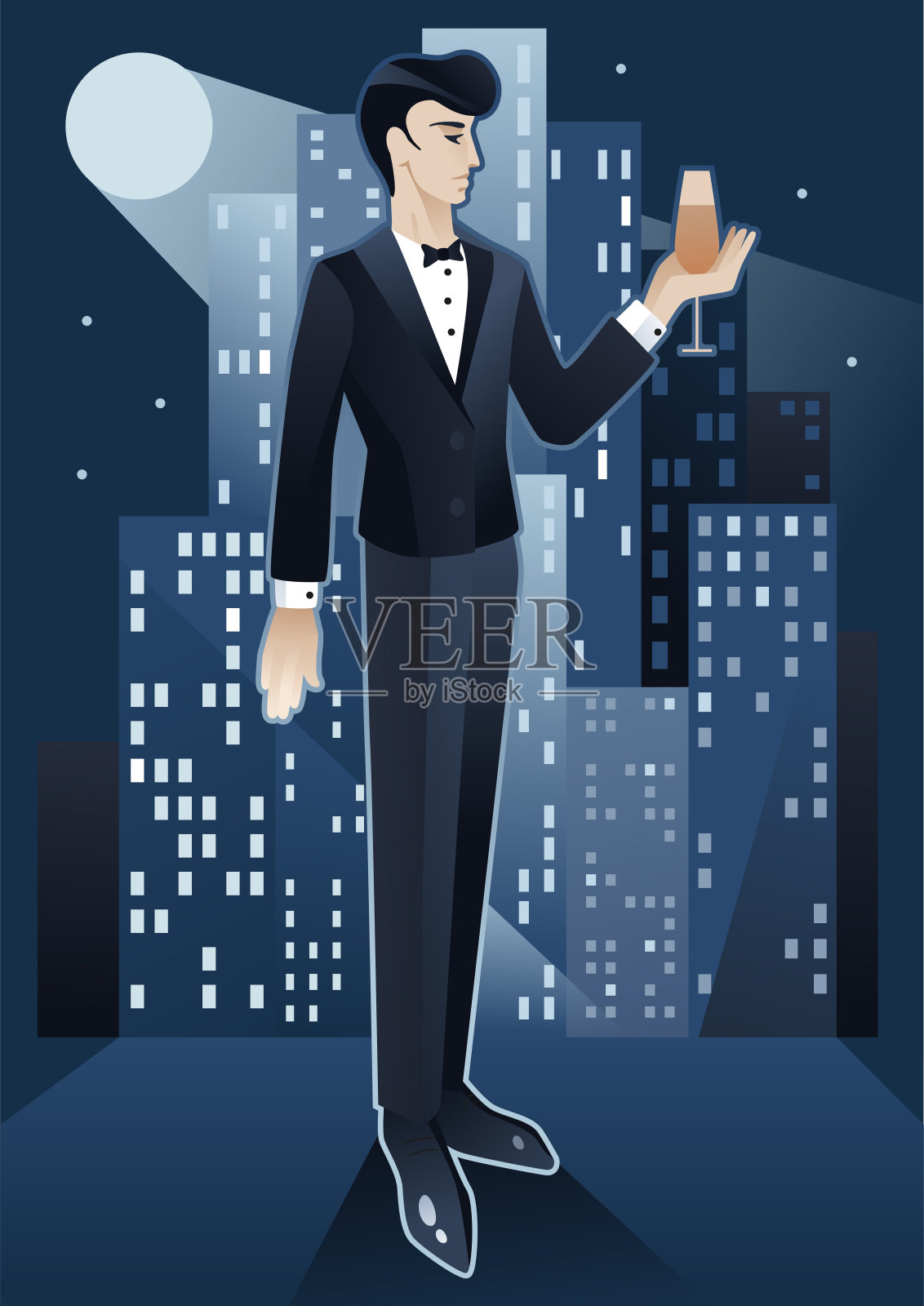 装饰艺术风格的卡通插图插画图片素材