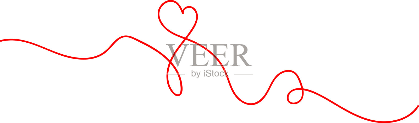 形成心形的红线插画图片素材