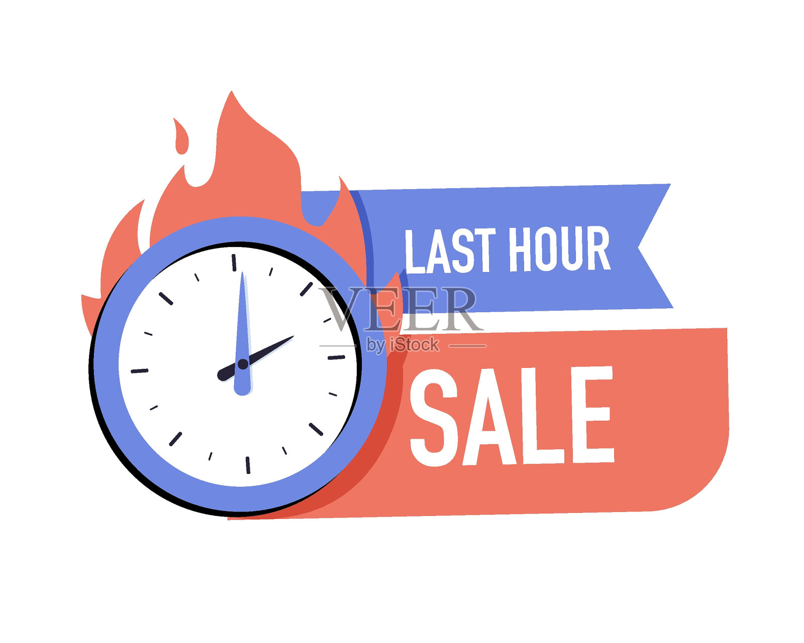 销售倒计时徽章。最后一分钟的报价横幅，一天的销售和24小时的促销贴纸。商业有限公司插画图片素材