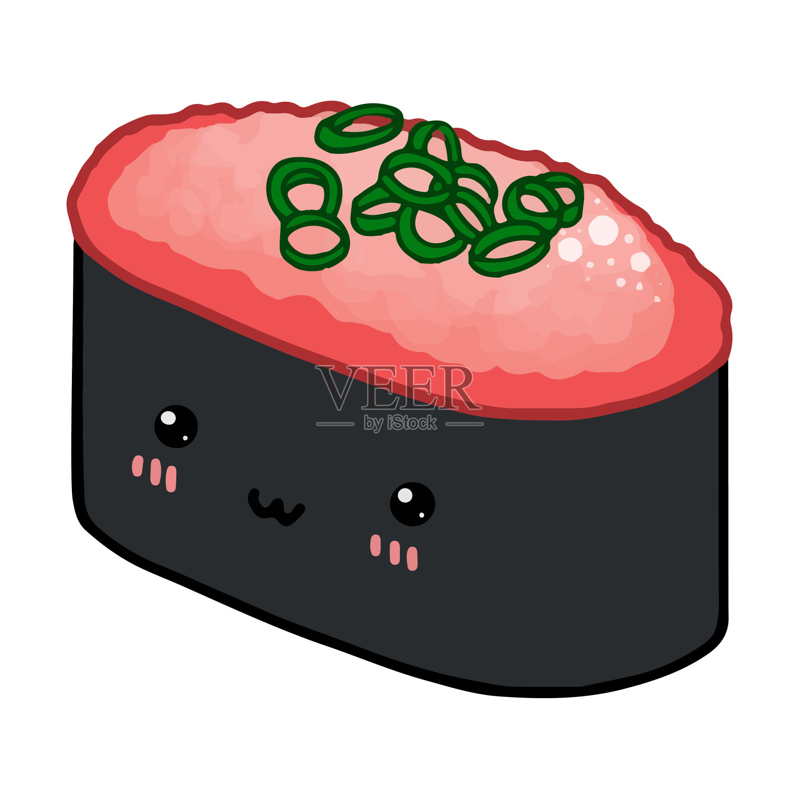 可爱的金枪鱼碎肉丸寿司插画图片素材