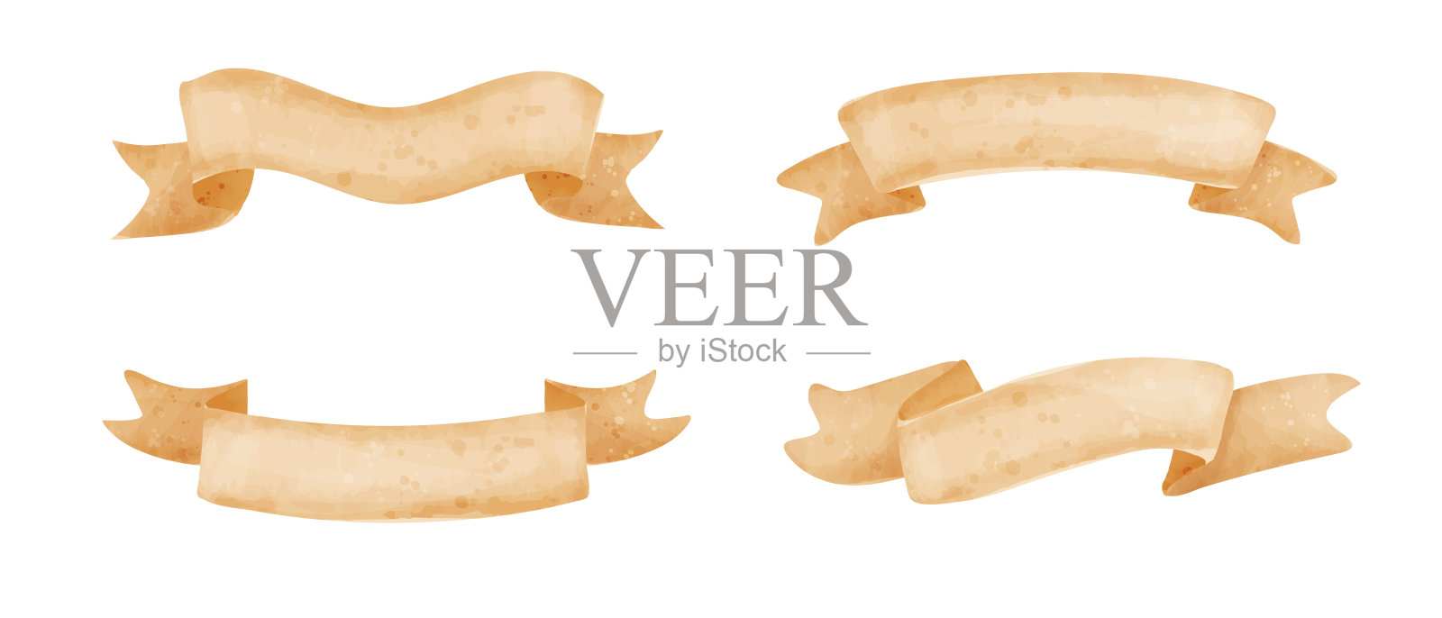 一组用于文本的空色带。插画图片素材