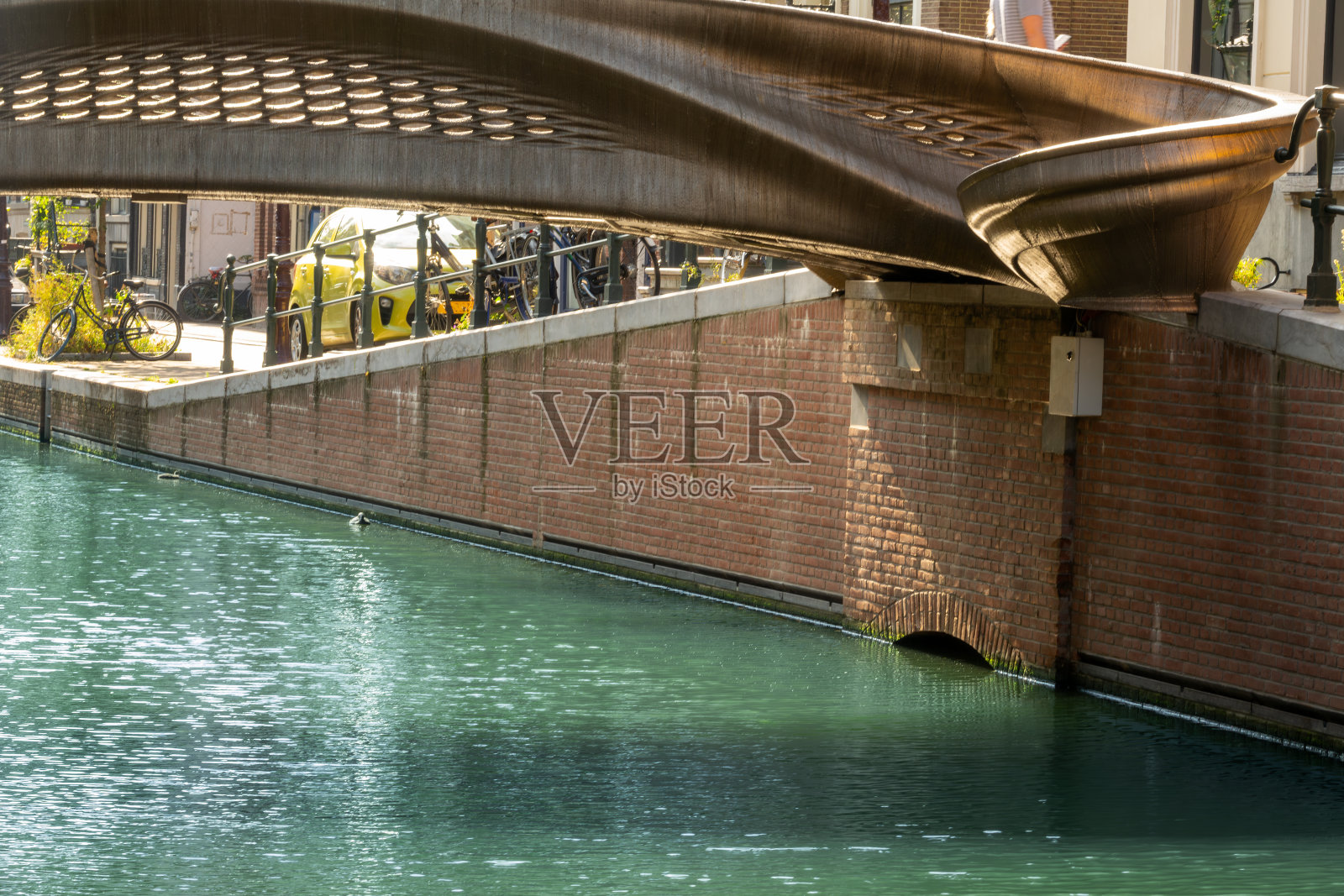 阿姆斯特丹的3D打印桥照片摄影图片