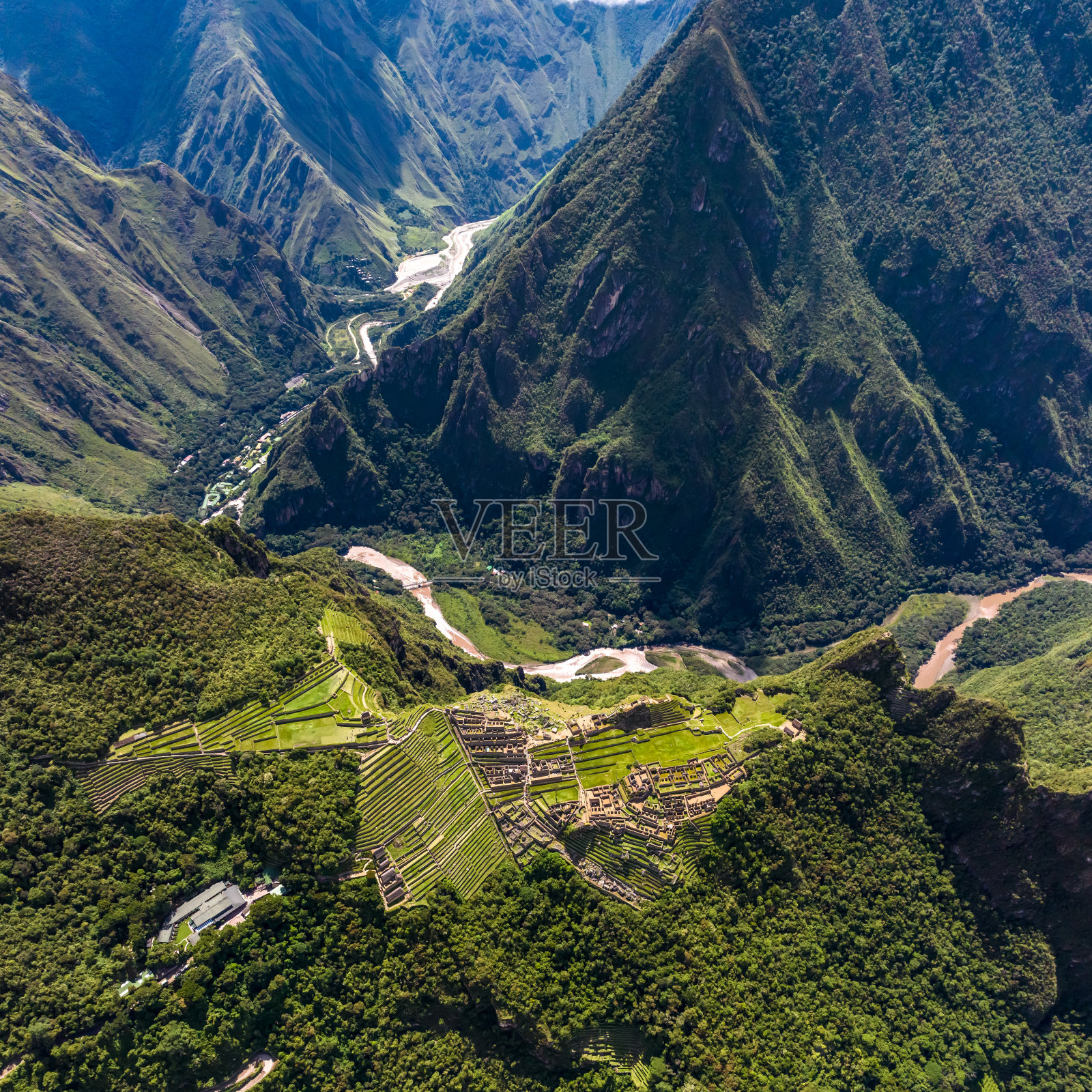 秘鲁的马丘比丘。鸟瞰图。广场形象照片摄影图片