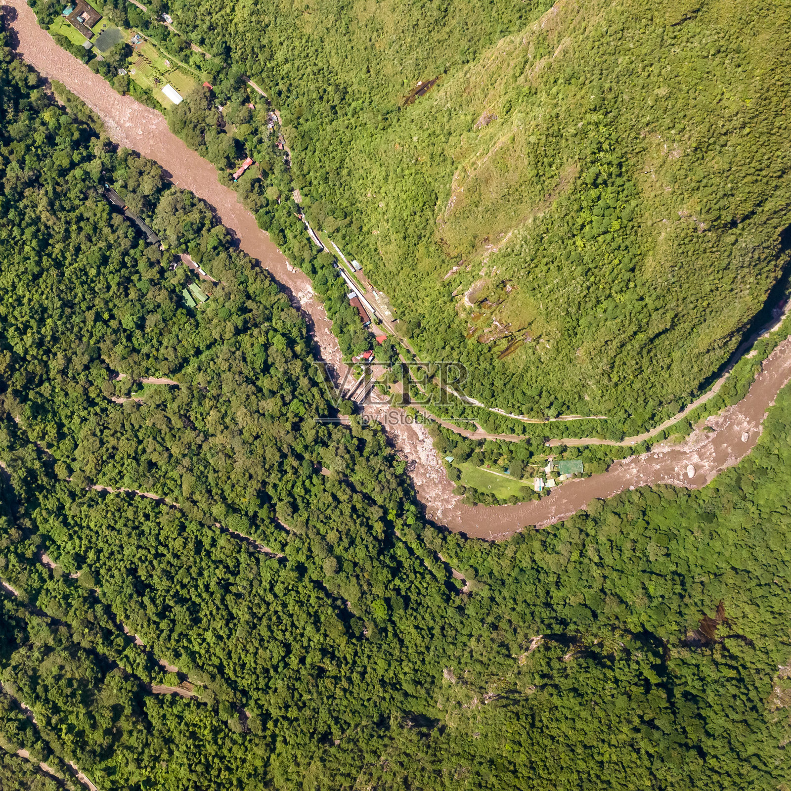 秘鲁的马丘比丘。鸟瞰图。广场形象照片摄影图片