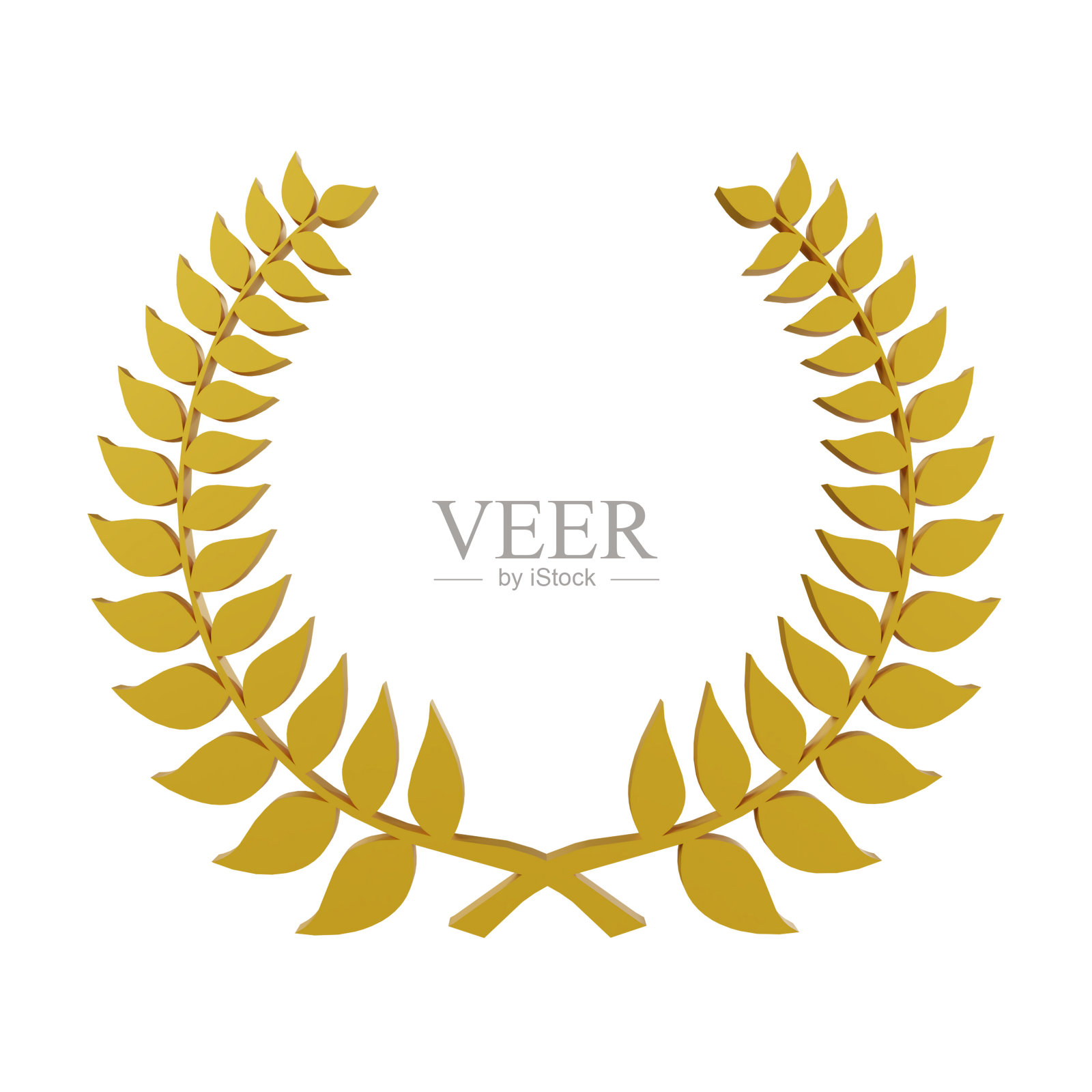 3d渲染金月桂花环。标题排名说明照片摄影图片