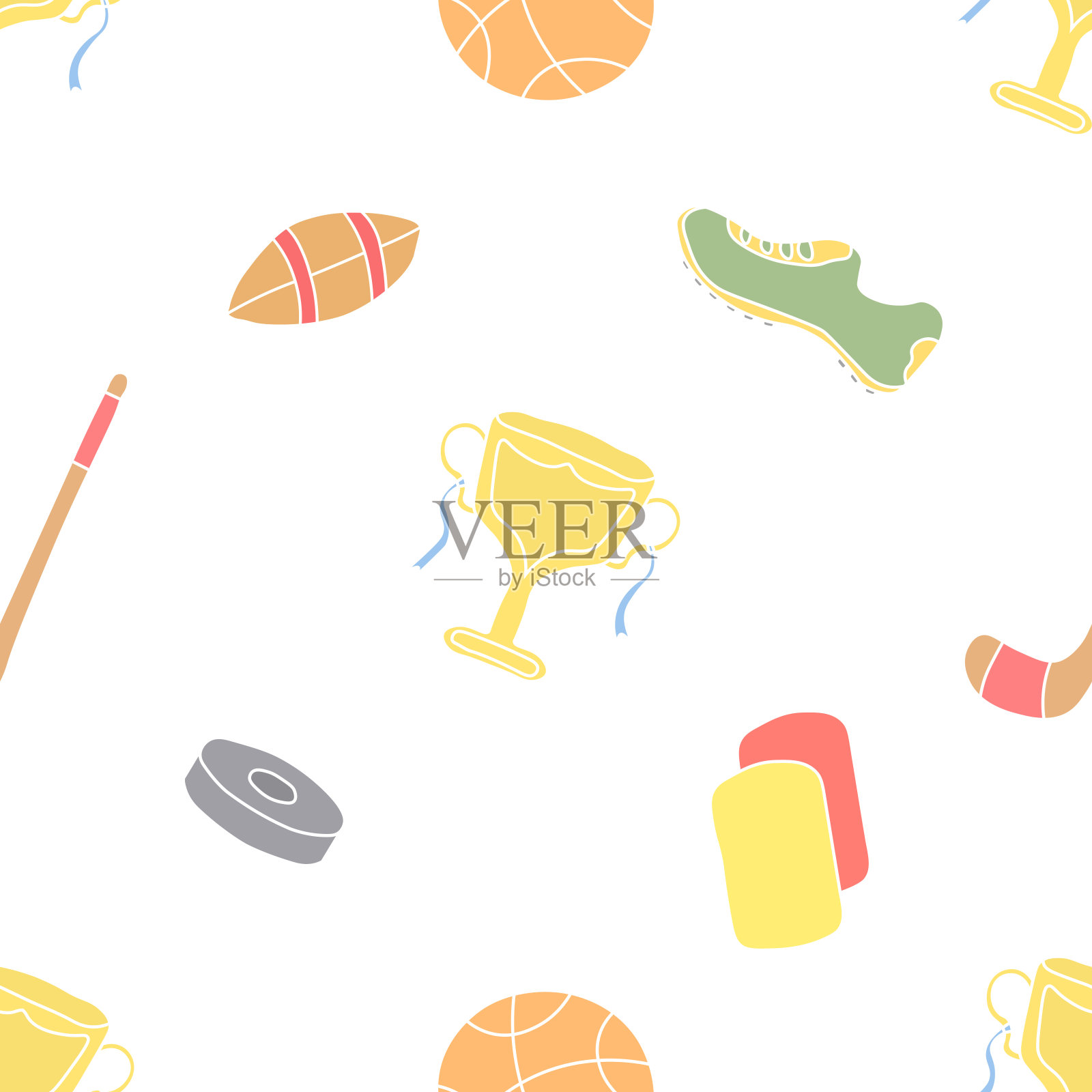 无缝运动模式。背景与体育图标。涂鸦运动插画插画图片素材