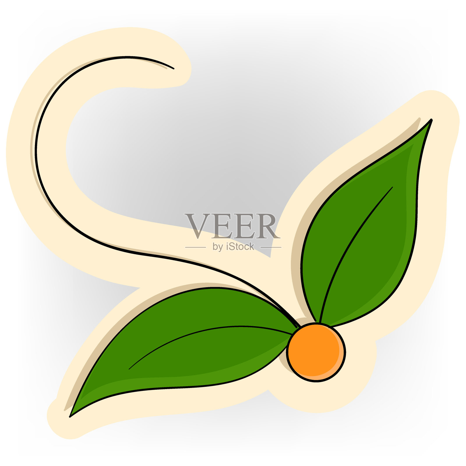 种植带有叶子和种子的嫩芽插画图片素材