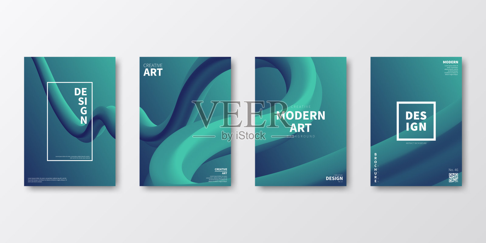 宣传册模板排版，绿色封面设计，商业年报，宣传单，杂志插画图片素材