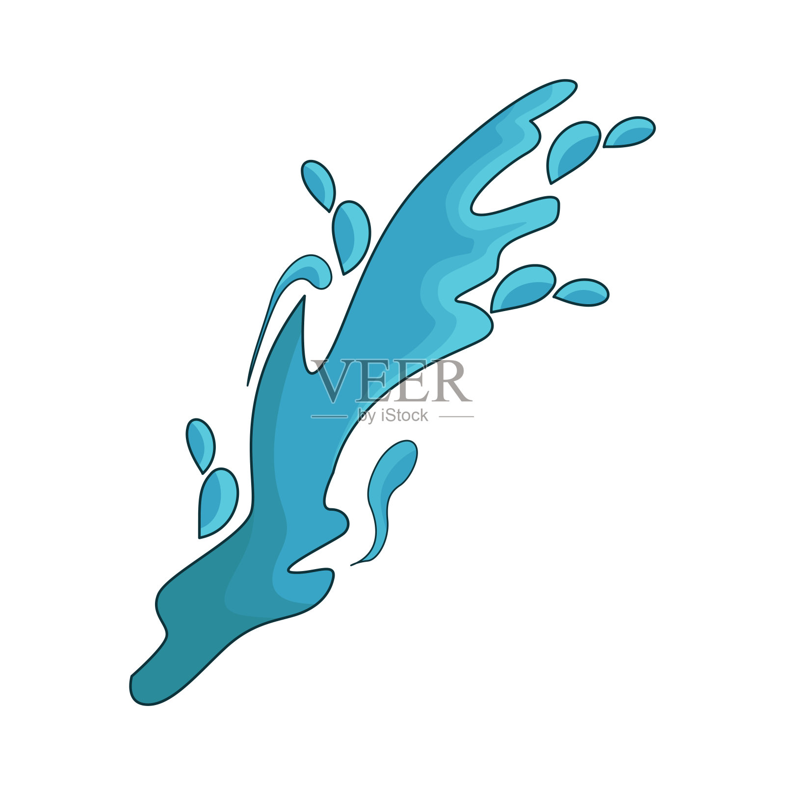 水溅插画图片素材