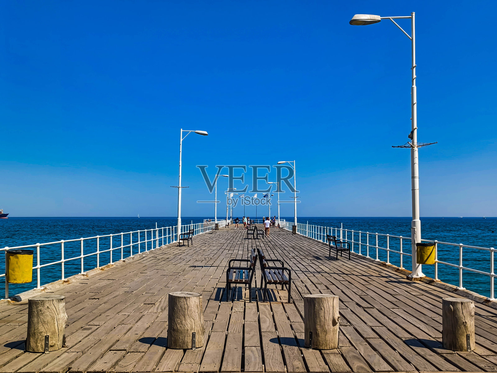 旧港口木码头，利马索尔，塞浦路斯照片摄影图片