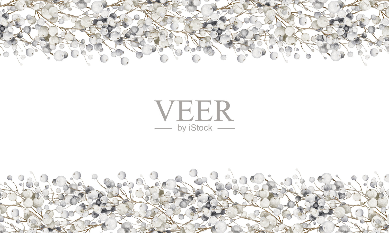 浆果水平边框框架上的白色背景插画图片素材