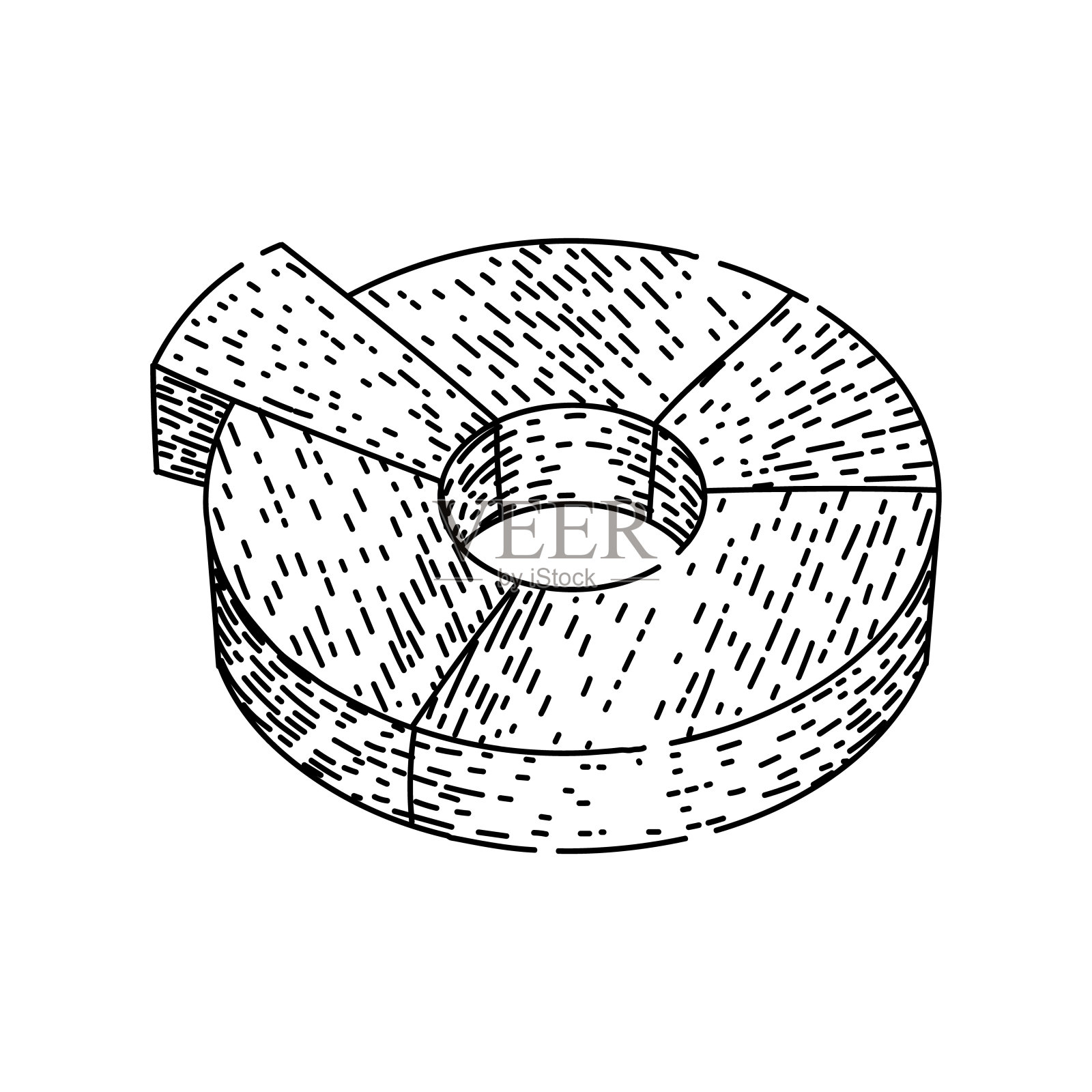 统计饼图草图手绘矢量插画图片素材