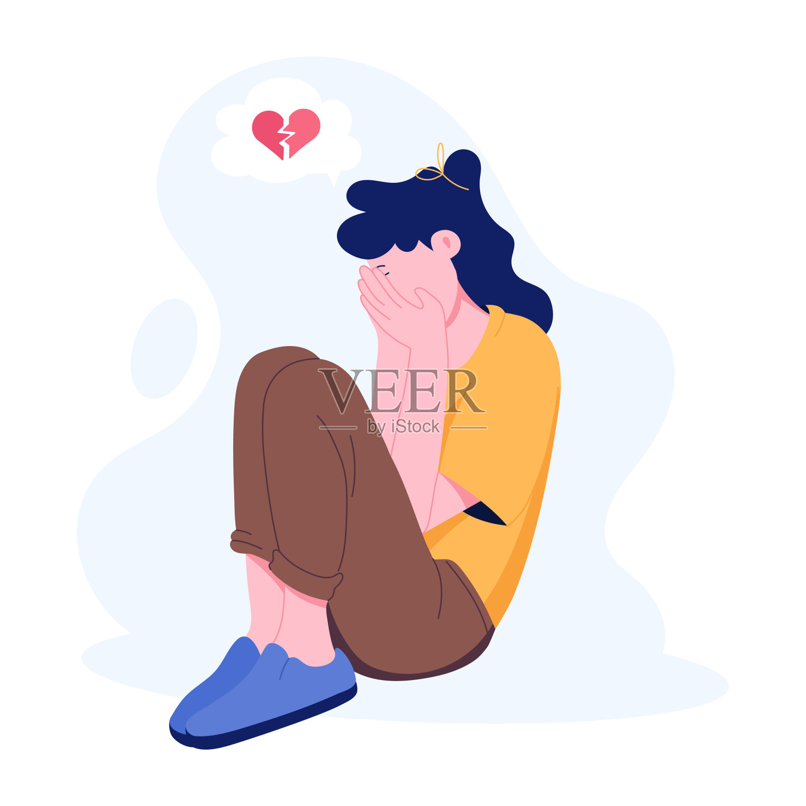 心碎的插画图片素材